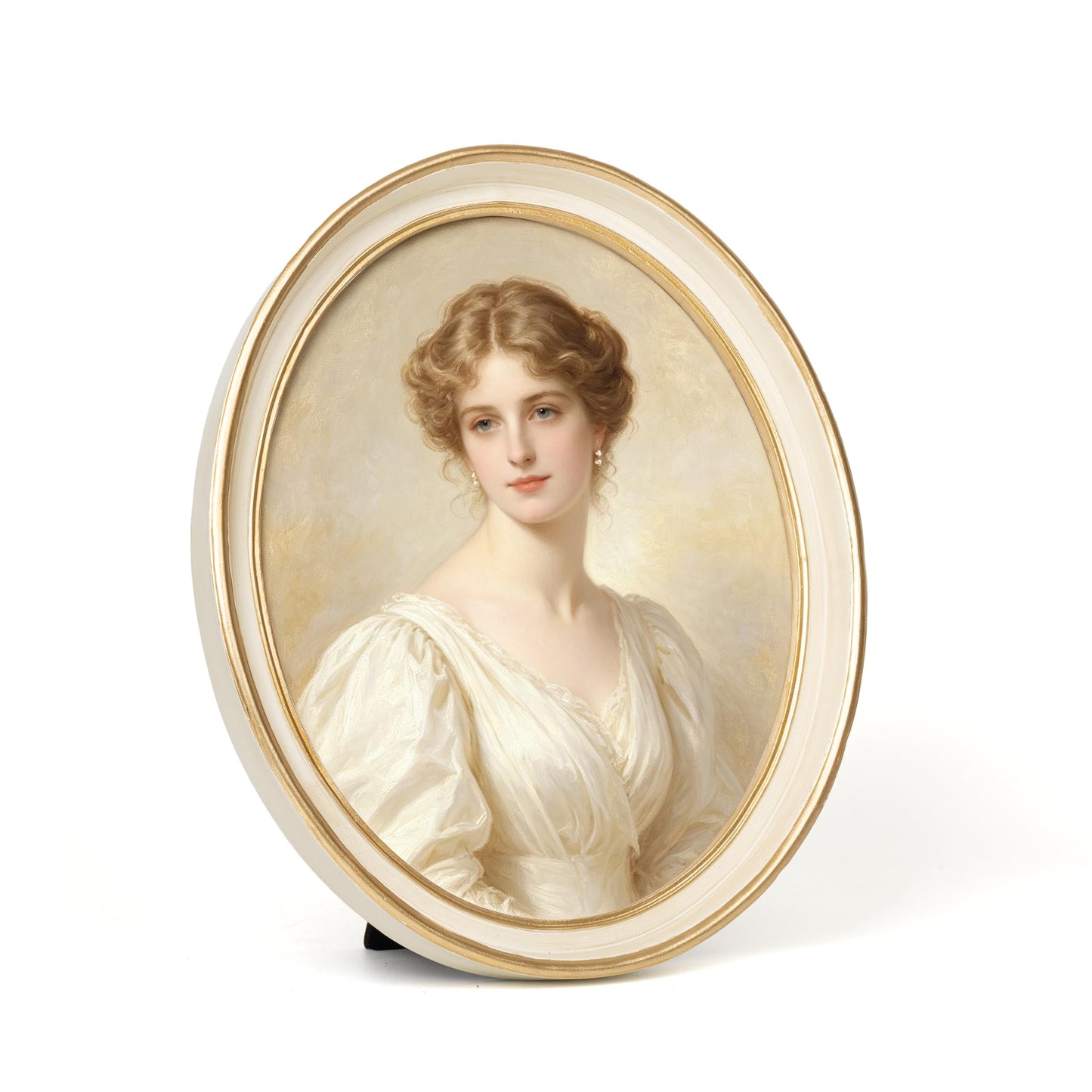 AELS 2.5x3.5 Inch Small Wallet Size Vintage Picture Frame, Elegant Antique Mini Photo Frames with Glass Front, Photo Display, Tabletop Wall Hanging, Gift Ideas, Black Oval with Gold Trim