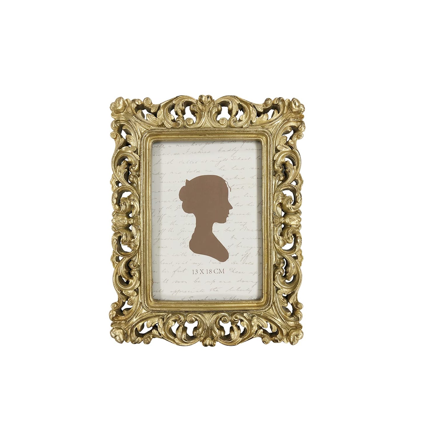 AELS 8x10 Inch Vintage Picture Frame, Elegant Antique Photo Frames with Glass Front, Photo Display, Tabletop Wall Hanging, Gift Ideas, Silver-gold Hollow Pattern