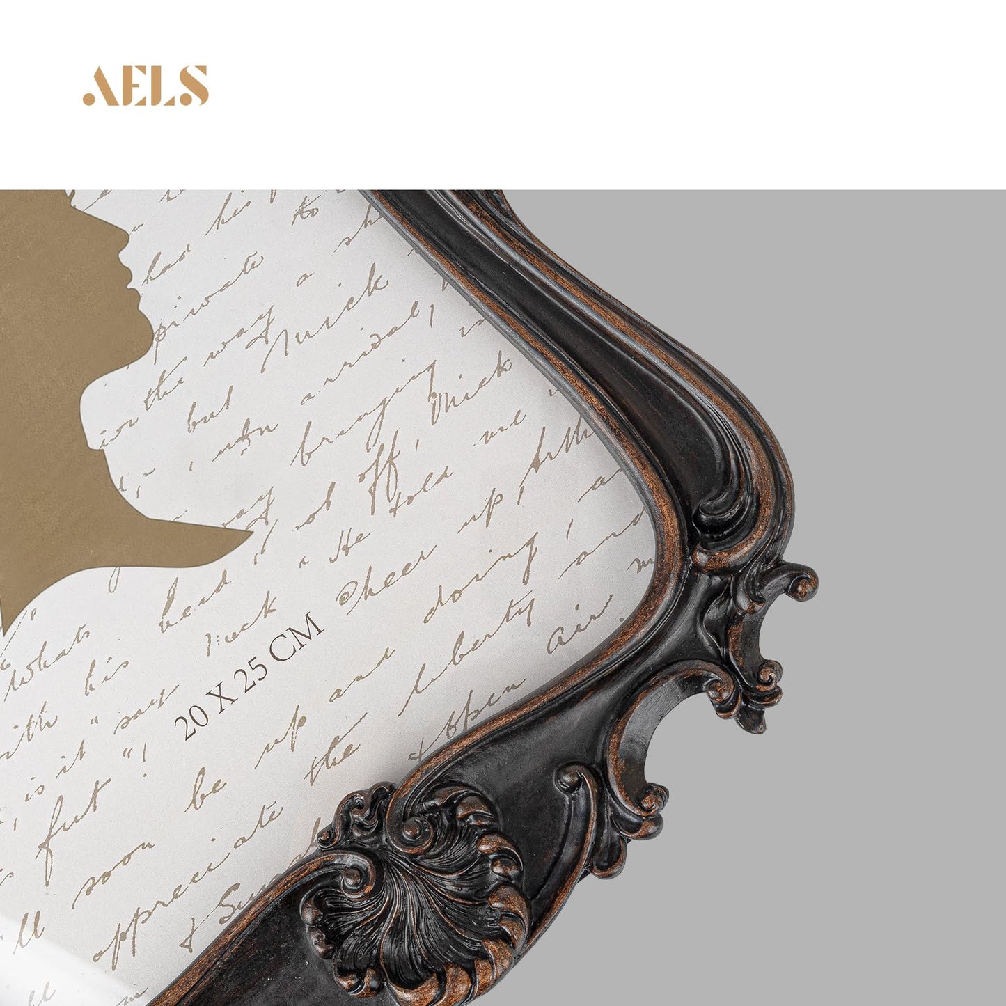 AELS 5x7 Inch Vintage Picture Frame, Elegant Antique Photo Frames with Glass Front, Photo Display, Tabletop Wall Hanging, Gift Ideas