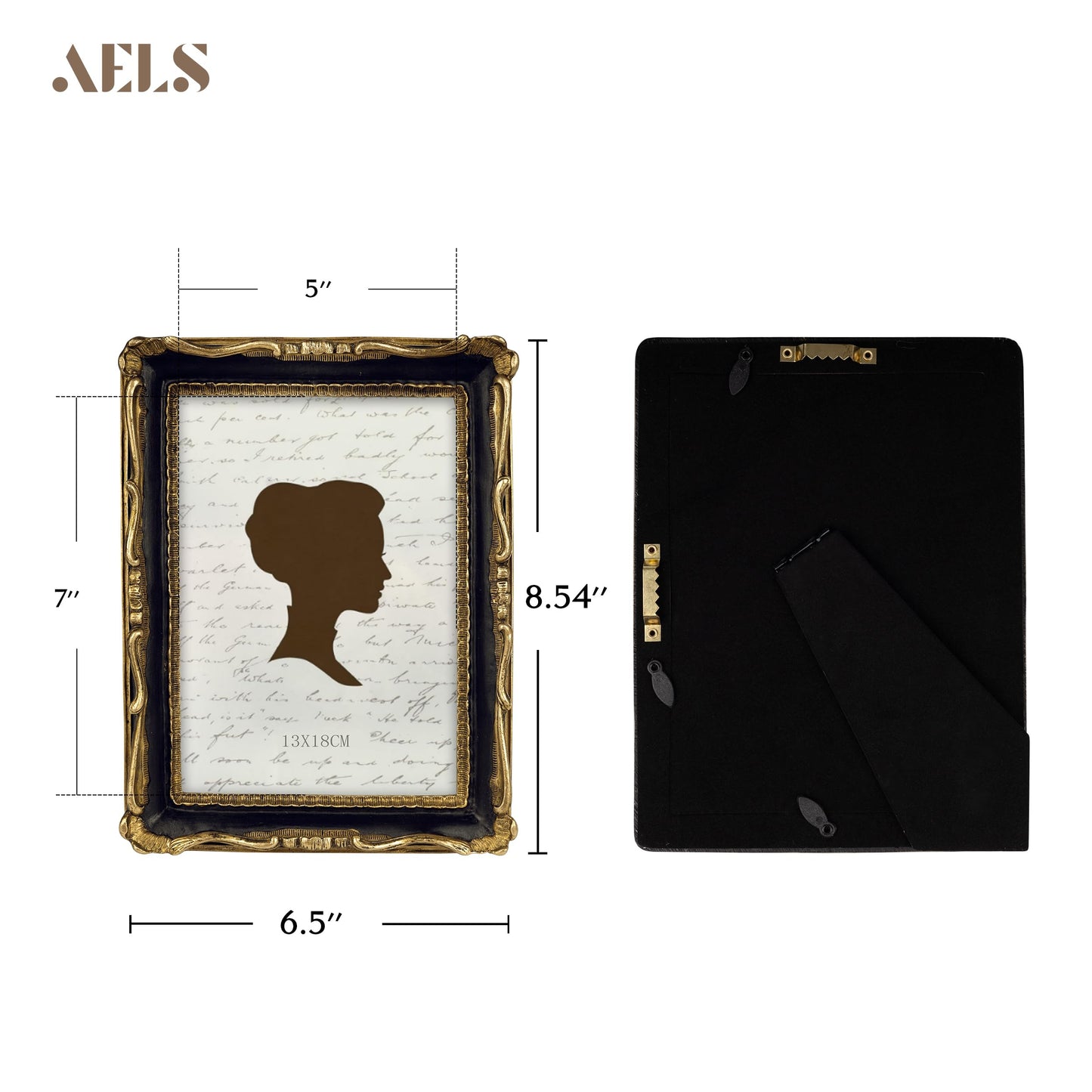 AELS 4x4 Inch Vintage Picture Frame, Elegant Antique Square Photo Frames with Glass Front, Photo Display, Tabletop Wall Hanging, Gift Ideas, Gold and Green