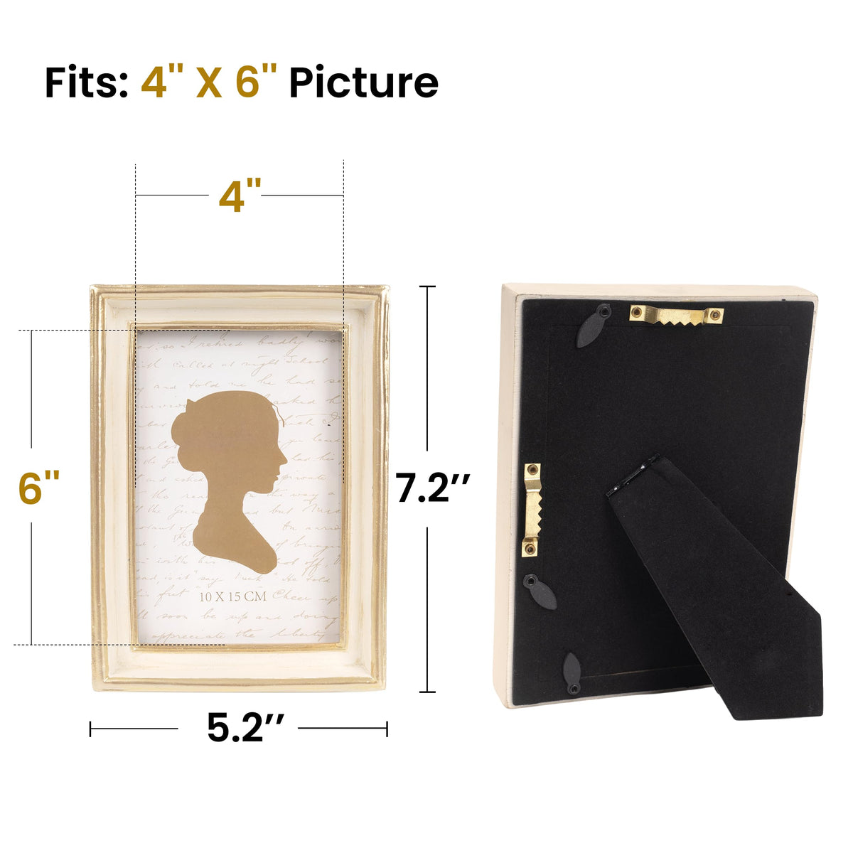 AELS 4x6 Inch Vintage Picture Frame, Elegant Luxury Antique Photo Frames with Glass Front, Photo Display, Tabletop Wall Hanging, Gift Ideas, Pearl Pattern