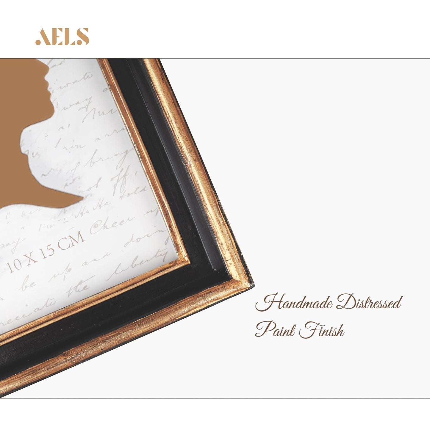 AELS 8x10 Inch Vintage Picture Frame, Elegant Antique Photo Frames with Glass Front, Photo Display, Tabletop Wall Hanging, Gift Ideas, Teal Blue with Gold Trim