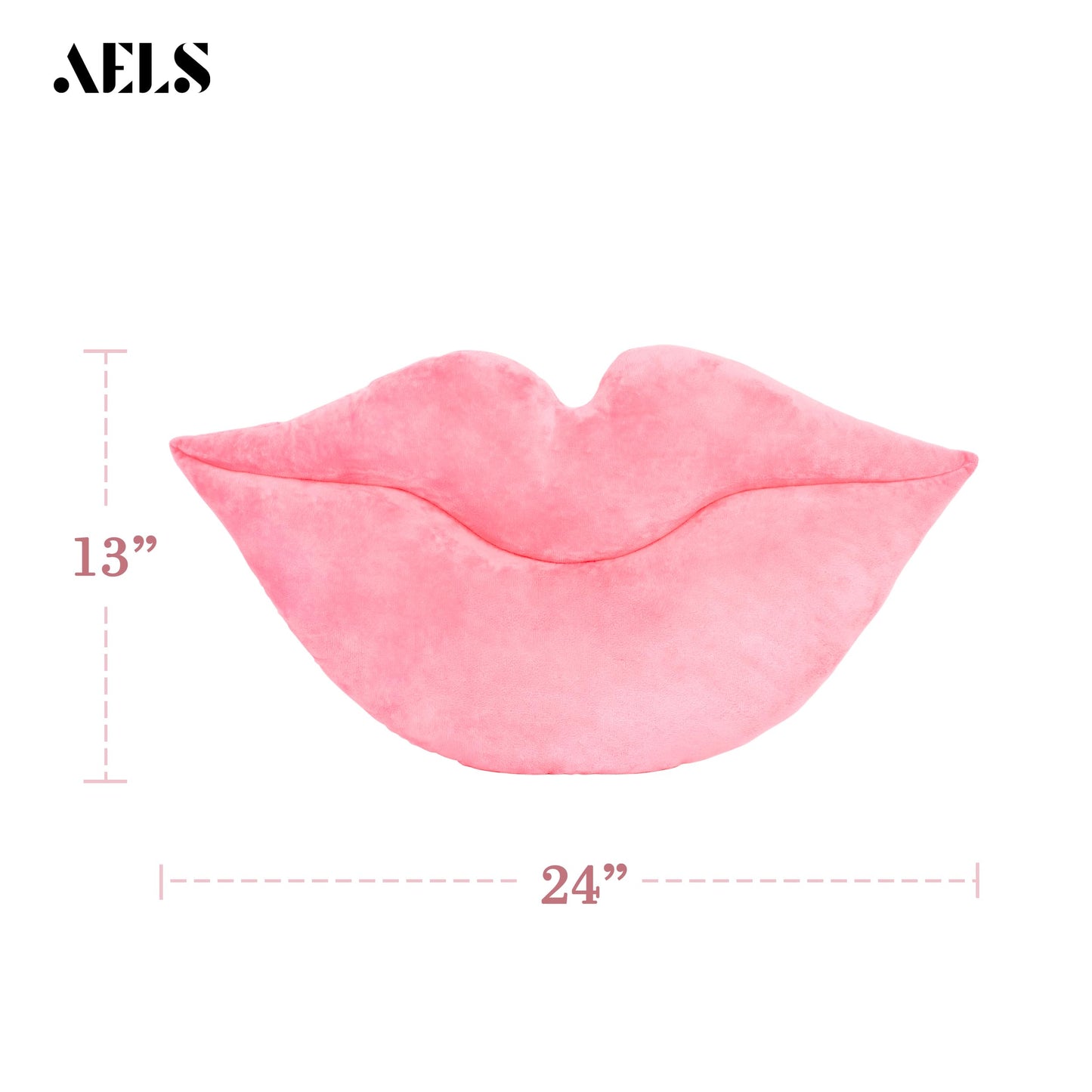 AELS 3D Large Lips Throw Pillows Smooth Soft Velvet Decorative Throw Pillows Love Pillows Cute Pillow 24 X 12 inches for Couch Sofa Bed Living Room Bedroom, Red