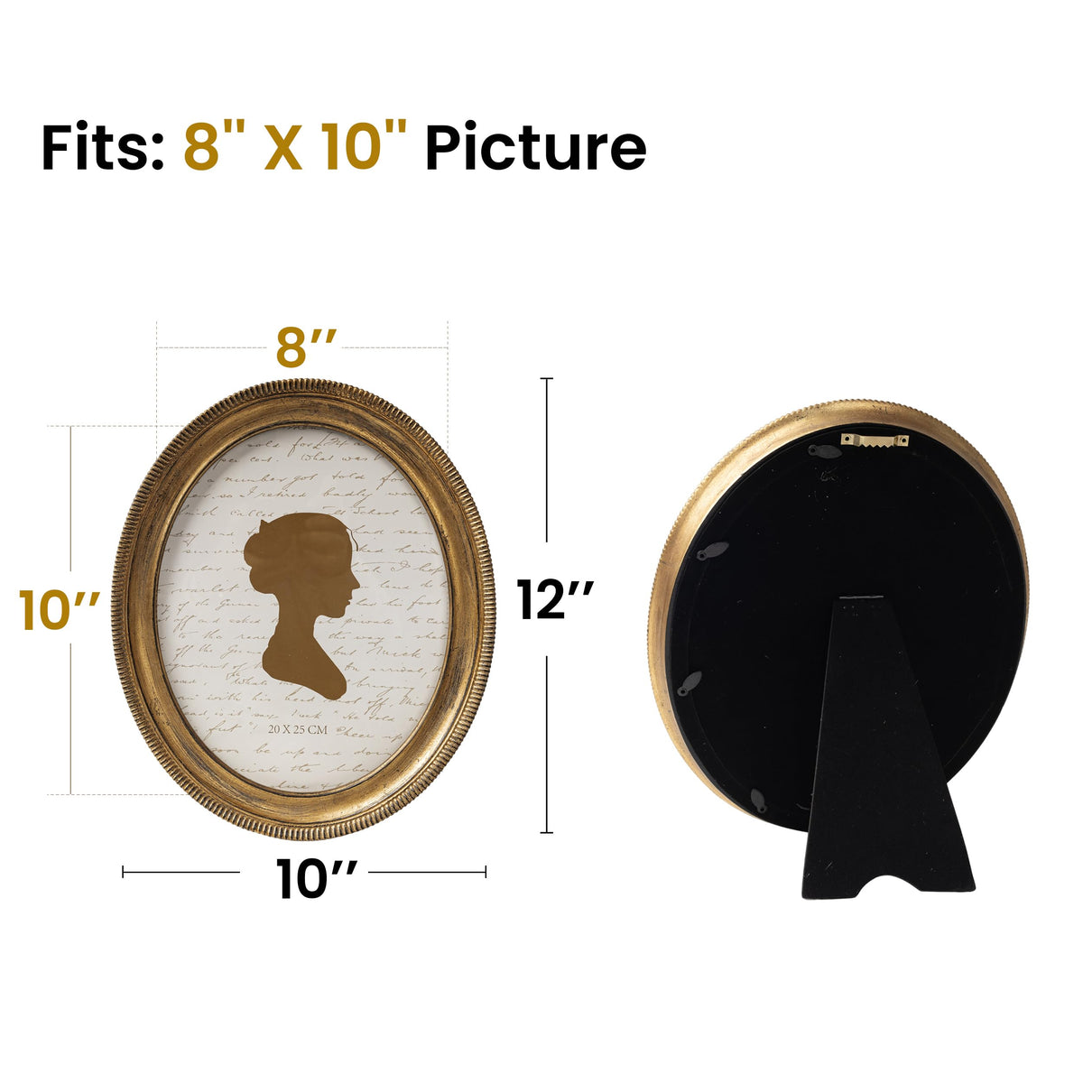 AELS 5x7 Inch Vintage Oval Picture Frame, Elegant Antique Ridged Design Photo Frames with Glass Front, Photo Display, Tabletop Wall Hanging, Gift Ideas, Distressed Bronze