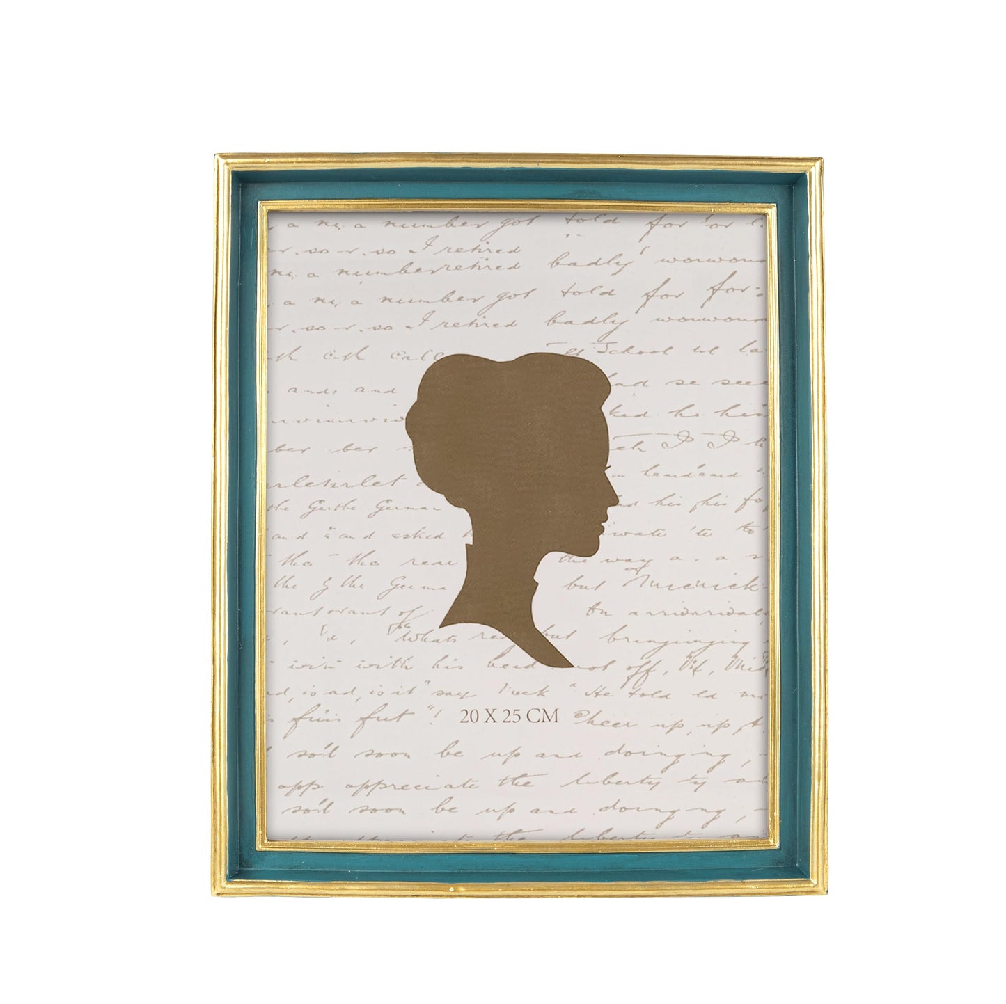 AELS 8x10 Inch Vintage Picture Frame, Elegant Antique Photo Frames with Glass Front, Photo Display, Tabletop Wall Hanging, Gift Ideas, Teal Blue with Gold Trim