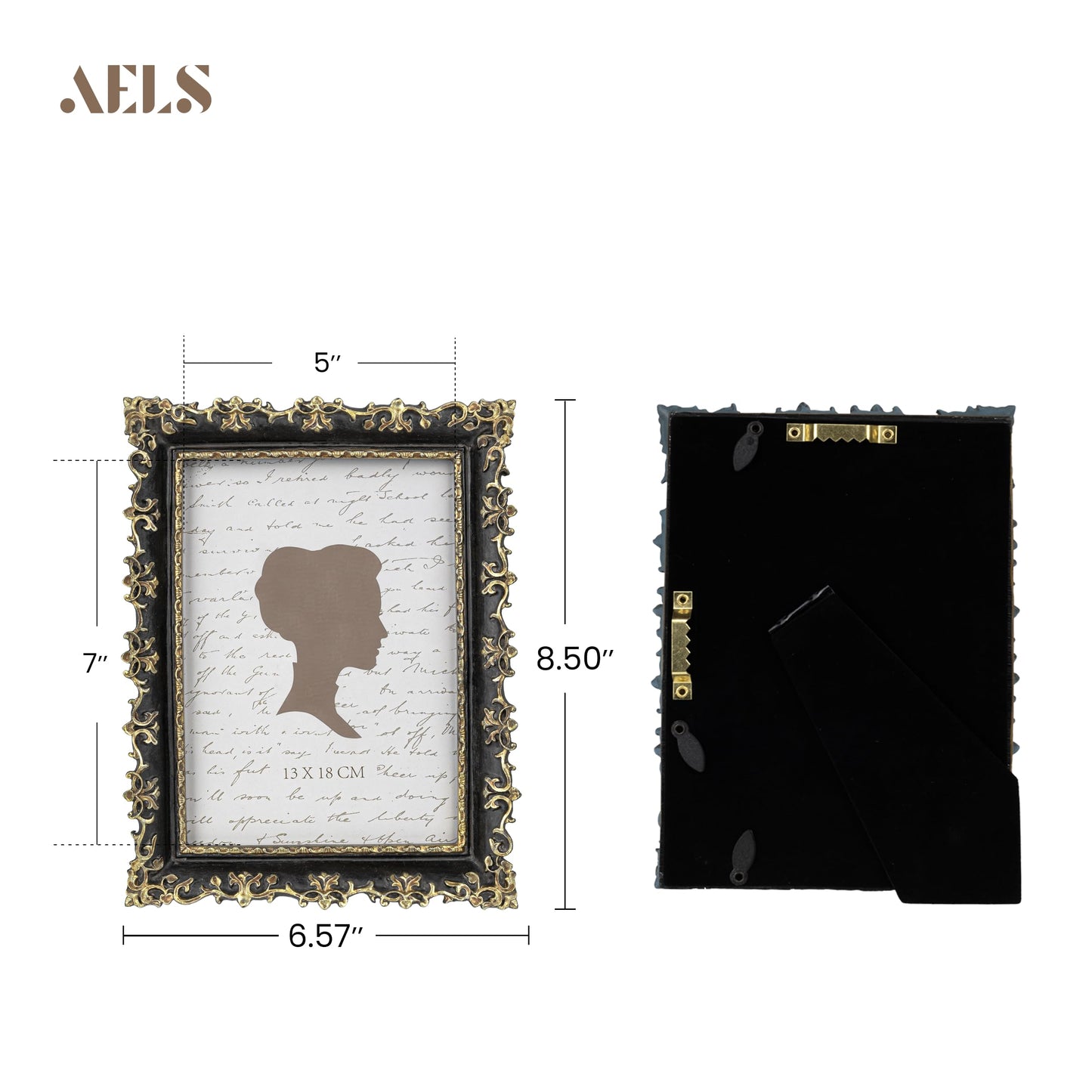 AELS 4x6 Inch Vintage Picture Frame, Elegant Antique Photo Frames with Glass Front, Photo Display, Tabletop Wall Hanging, Gift Ideas, Vine Pattern, Silver & Light Blue