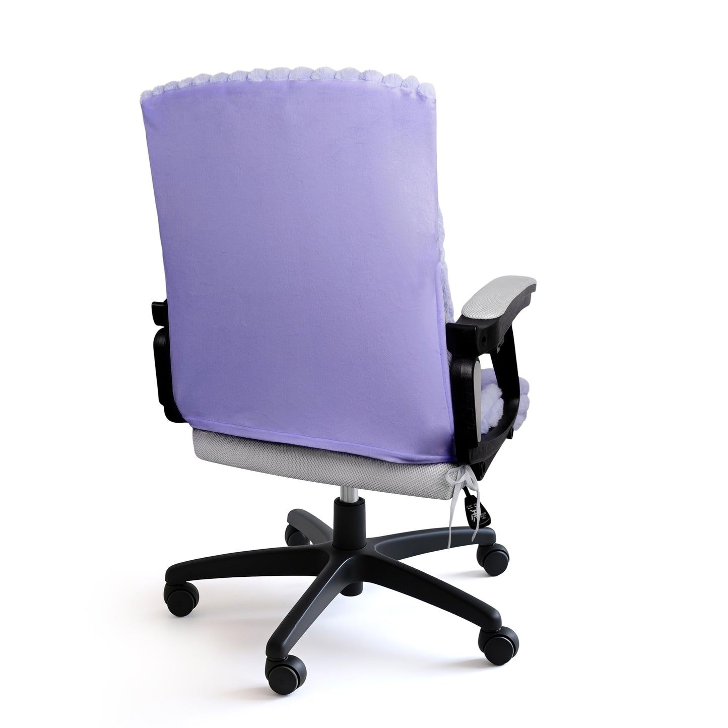 AELS Faux Fur Striped Office Chair Cover, Desk Chair Cover Computer Office Chair Covers - Fits Desk Chair/Armchair, Soft Breathable Fabric - Washable & Removable for Home & Office, Cream White