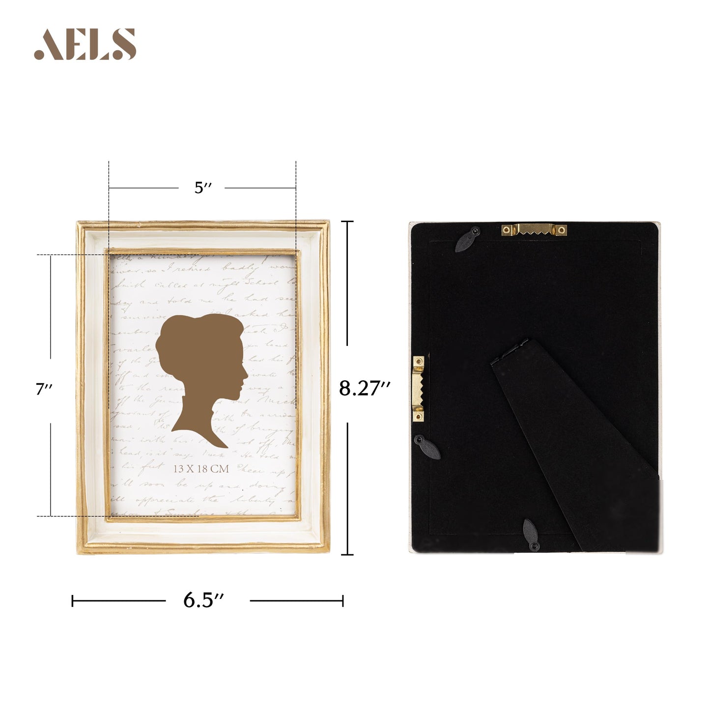 AELS 8x10 Inch Vintage Picture Frame, Elegant Antique Photo Frames with Glass Front, Photo Display, Tabletop Wall Hanging, Gift Ideas, Teal Blue with Gold Trim