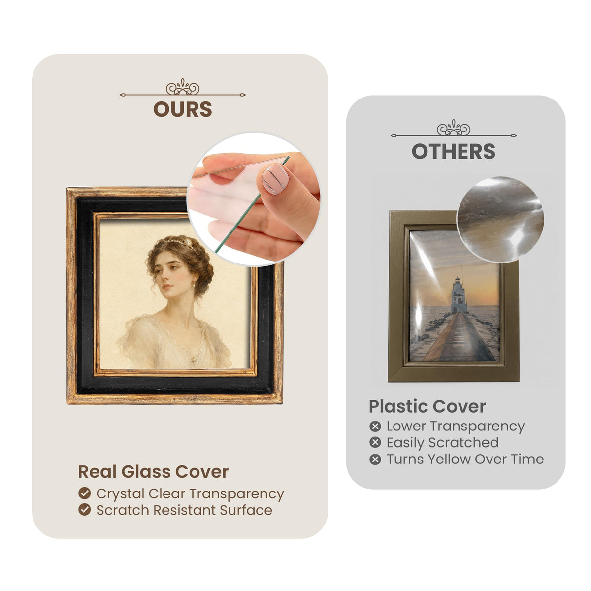AELS 4x6 Inch Vintage Picture Frame, Elegant Luxury Antique Photo Frames with Glass Front, Photo Display, Tabletop Wall Hanging, Gift Ideas, Pearl Pattern