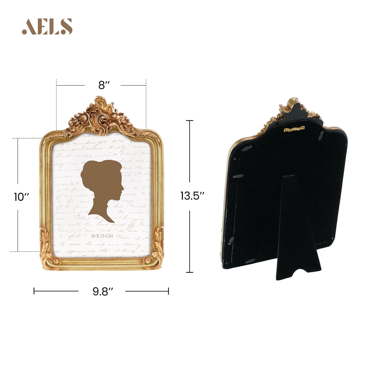 AELS 4x6 Inch Vintage Picture Frame, Elegant Antique Photo Frames with Glass Front, Photo Display, Tabletop Wall Hanging, Gift Ideas