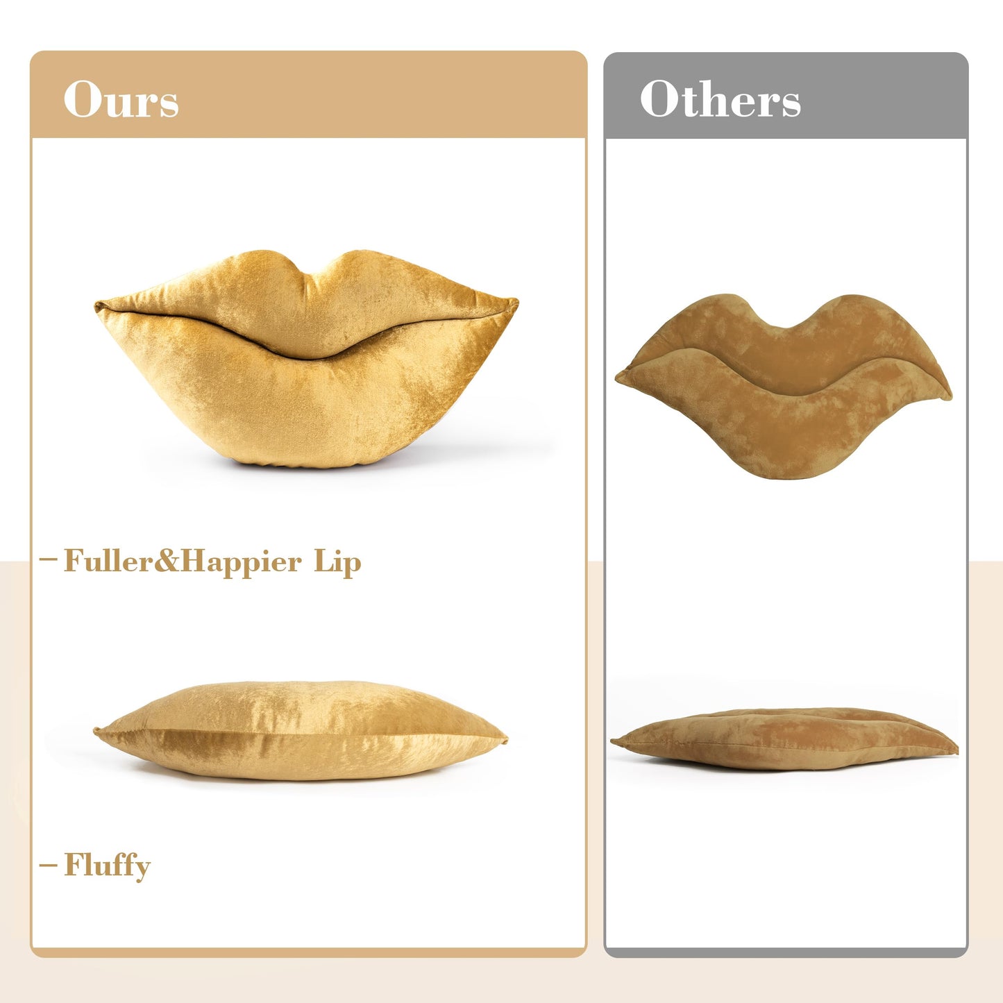 AELS 3D Large Lips Throw Pillows Smooth Soft Velvet Decorative Throw Pillows Love Pillows Cute Pillow 24 X 12 inches for Couch Sofa Bed Living Room Bedroom, Red