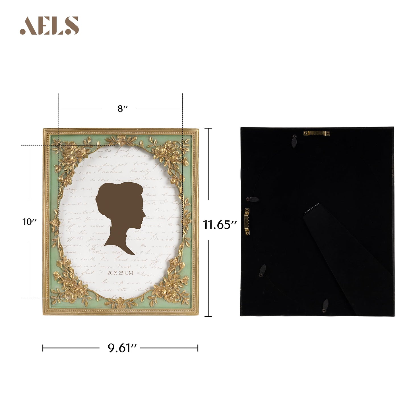 AELS 4x6 Inch Vintage Black Picture Frame, Elegant Antique Photo Frames with Glass Front, Photo Display, Tabletop Wall Hanging, Gift Ideas, Gold and Black