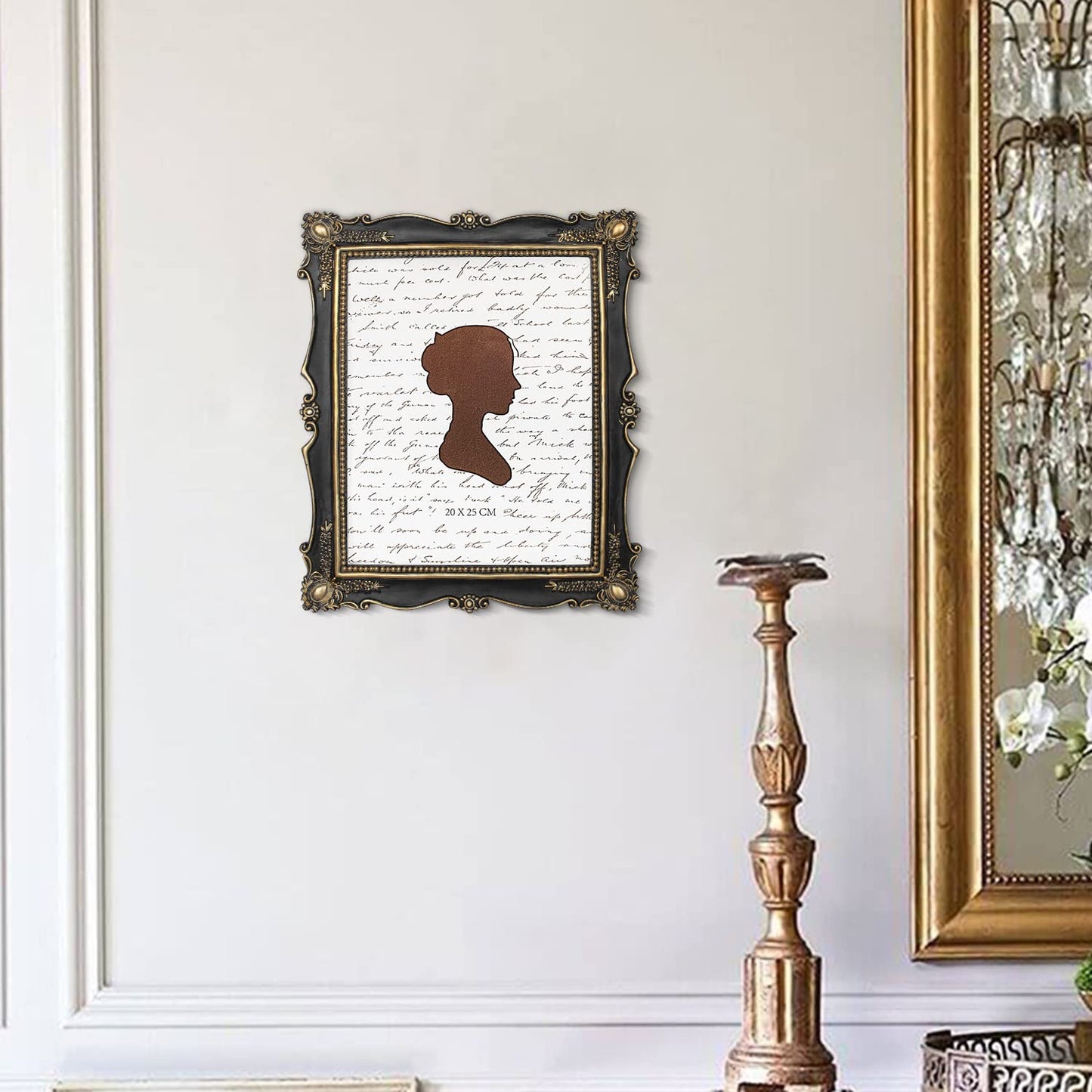 AELS 5x7 Inch Vintage Picture Frame, Elegant Antique Photo Frames with Glass Front, Photo Display, Tabletop Wall Hanging, Gift Ideas, Gold and Black