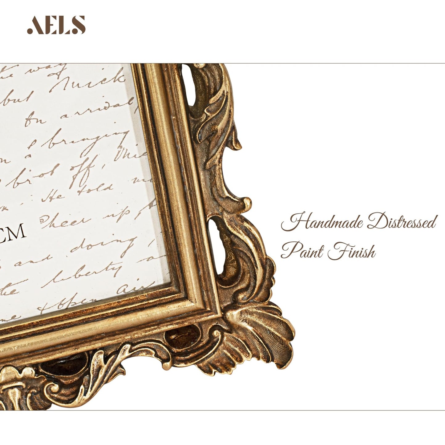 AELS 4x6 Inch Vintage Picture Frame, Elegant Antique Photo Frames with Glass Front, Photo Display, Tabletop Wall Hanging, Gift Ideas