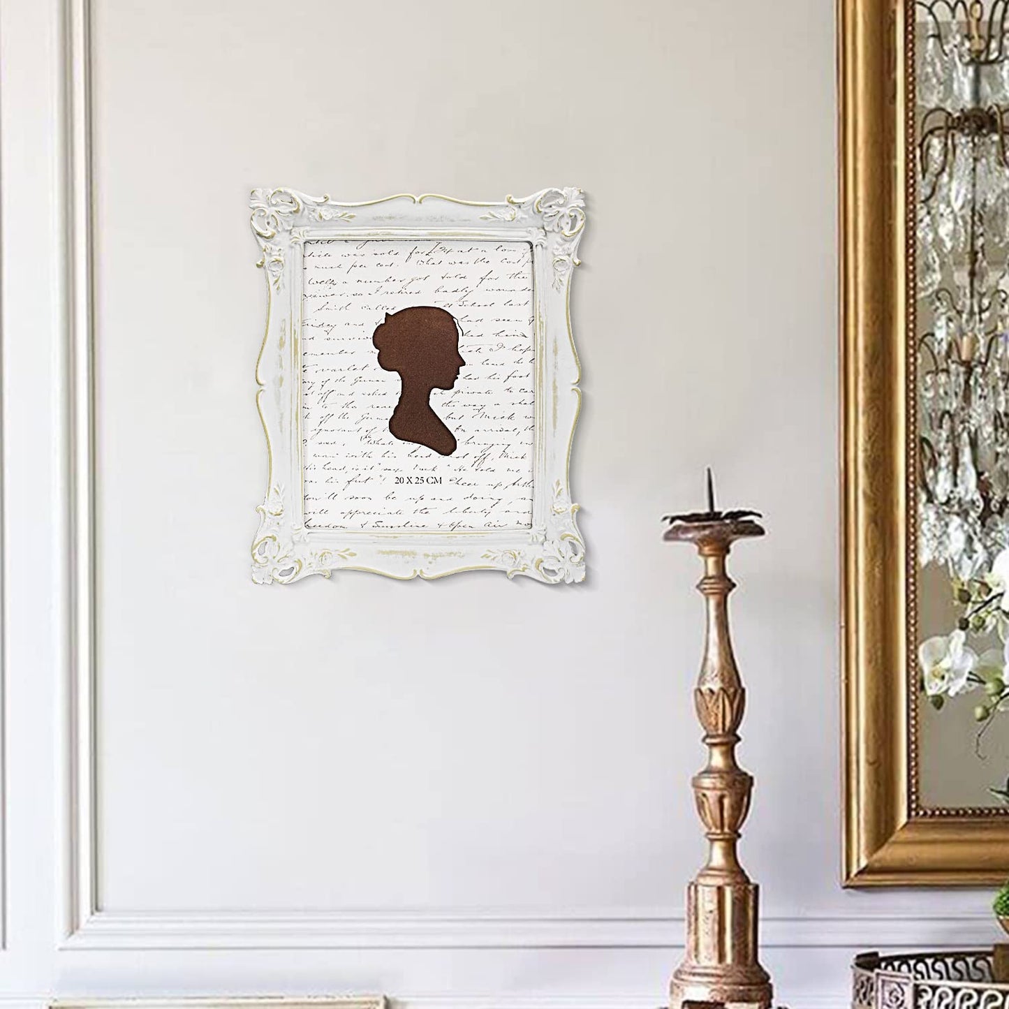AELS 5x7 Inch Vintage Picture Frame, Elegant Antique Photo Frames with Glass Front, Photo Display, Tabletop Wall Hanging, Gift Ideas, Off White