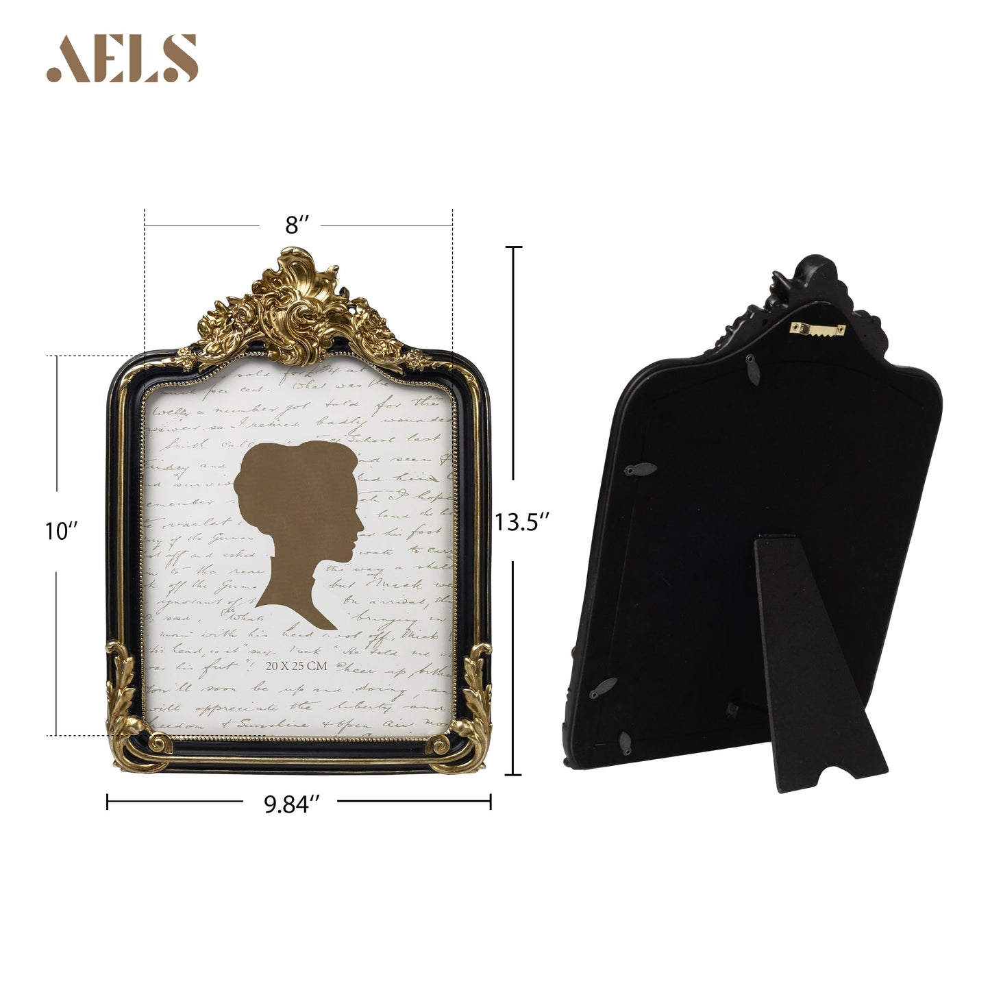 AELS 4x6 Inch Vintage Picture Frame, Elegant Antique Photo Frames with Glass Front, Photo Display, Tabletop Wall Hanging, Gift Ideas