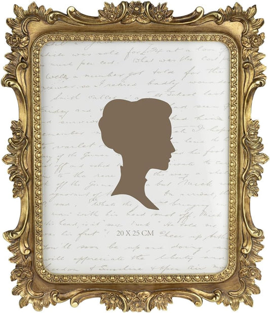 AELS 8x10 Inch Vintage Picture Frame, Elegant Luxury Antique Photo Frames with Glass Front, Photo Display, Tabletop Wall Hanging, Gift Ideas, Bronze