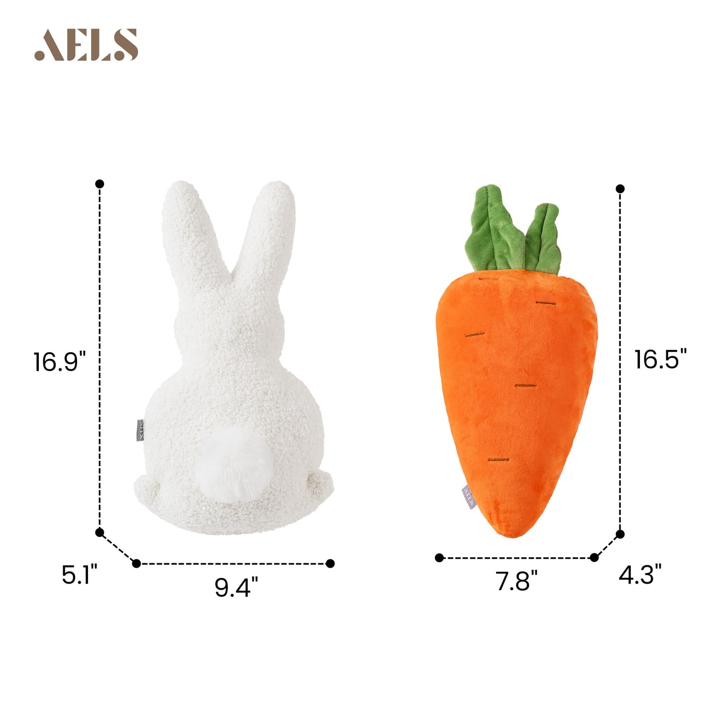 AELS Easter Egg & Chicken Shaped Throw Pillows, Set of 2, Easter Egg and Rooster Decorative Pillows, Spring Easter Decor for Sofa Couch Living Room Bedroom Nursery, White