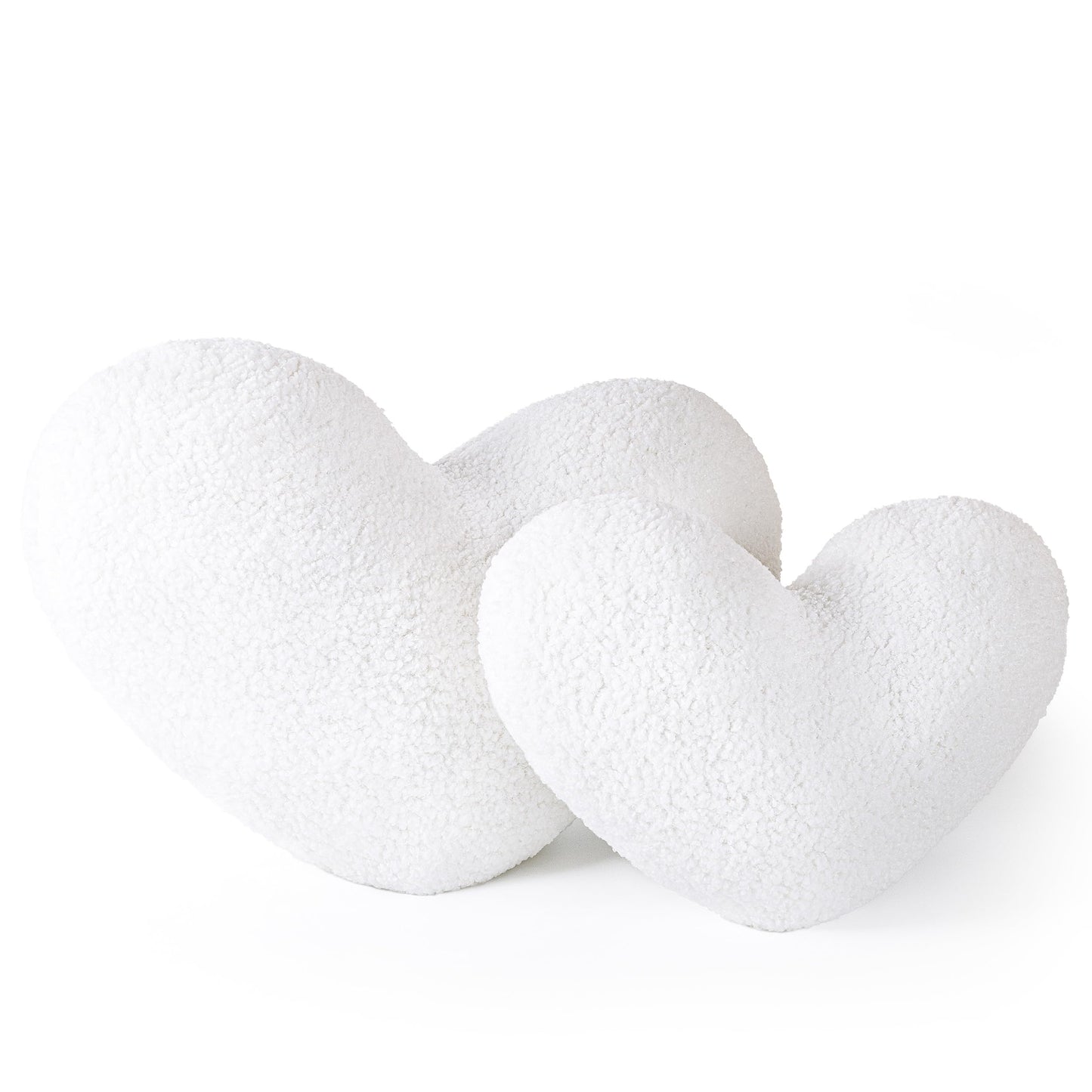 AELS Heart Shaped Pillow, 20 Inches Heart Decorative Throw Pillows, Faux Fur Love Cute Pillows, Valentines Day Decorations, Wedding Decor, Living Room Bedroom Nursery Decor, White