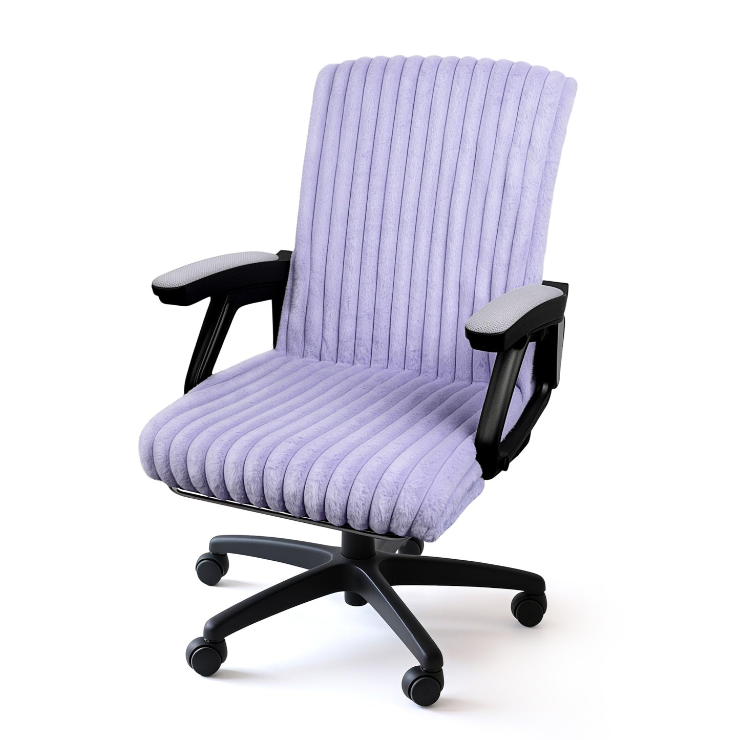 Faux Fur Office Chair Cover with Zipper, Desk Chair Slipcover Pink | Soft Breathable Faux Fur Office Chair Cover with Zipper, Removable Washable Cover for Home & Office, Fits Desk Chair/Armchair