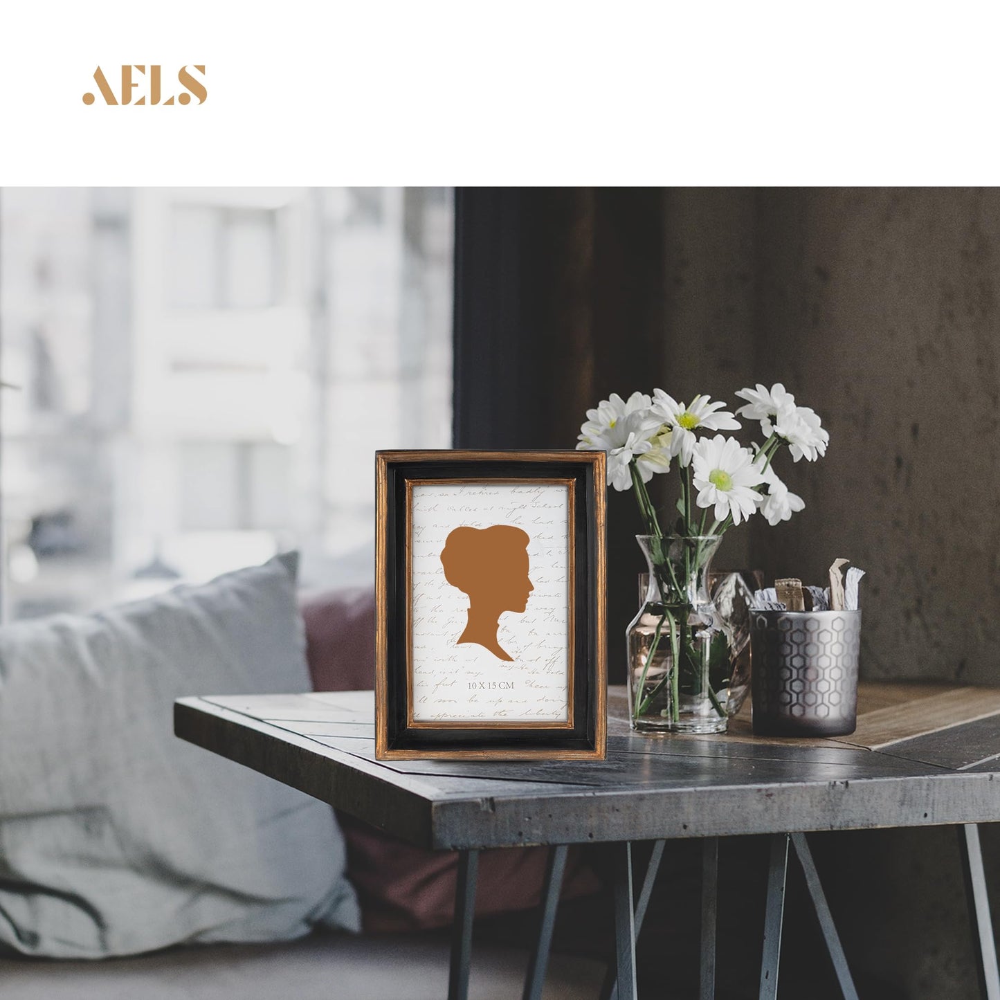 AELS 8x10 Inch Vintage Picture Frame, Elegant Antique Photo Frames with Glass Front, Photo Display, Tabletop Wall Hanging, Gift Ideas, Teal Blue with Gold Trim