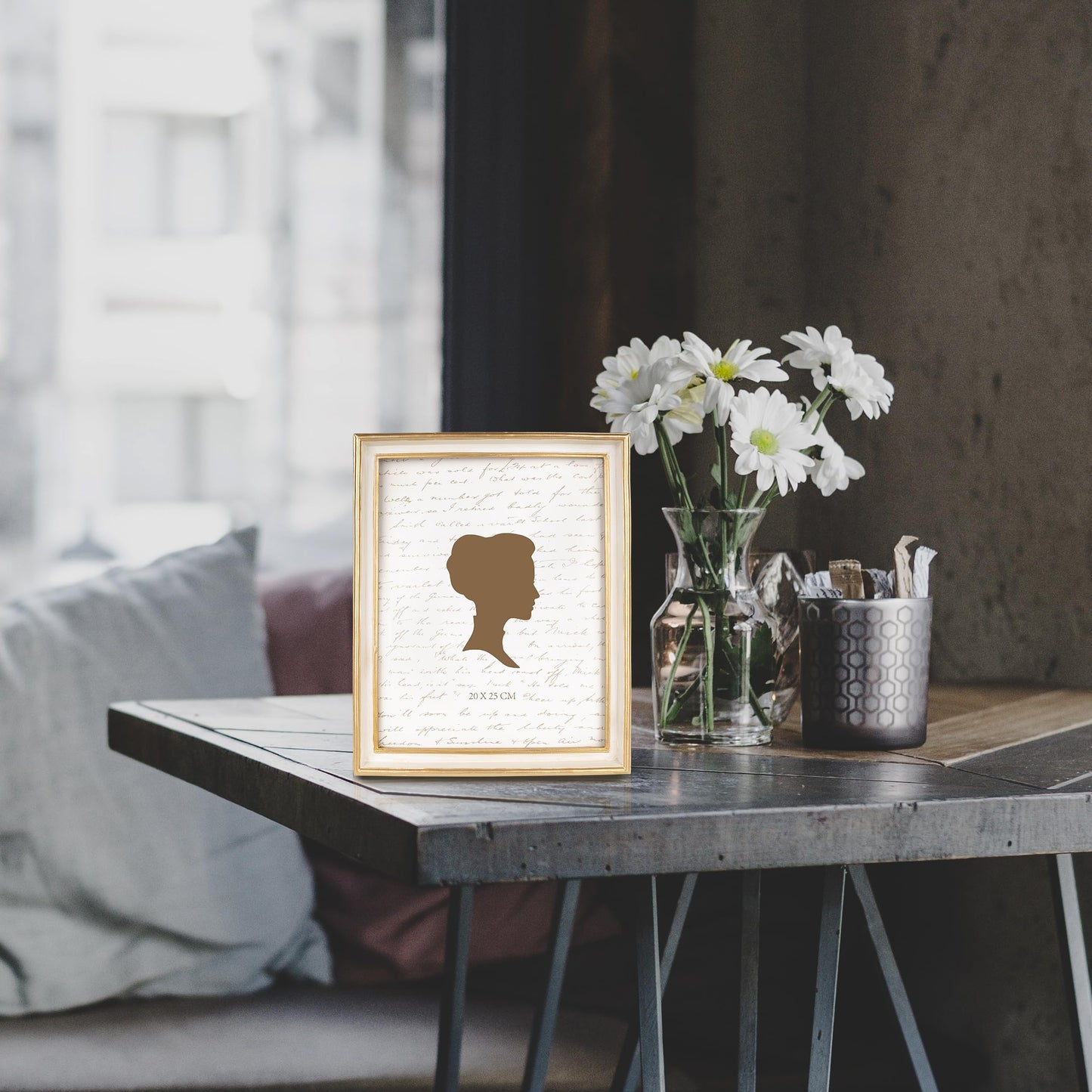 AELS 8x10 Inch Vintage Picture Frame, Elegant Antique Photo Frames with Glass Front, Photo Display, Tabletop Wall Hanging, Gift Ideas, Teal Blue with Gold Trim