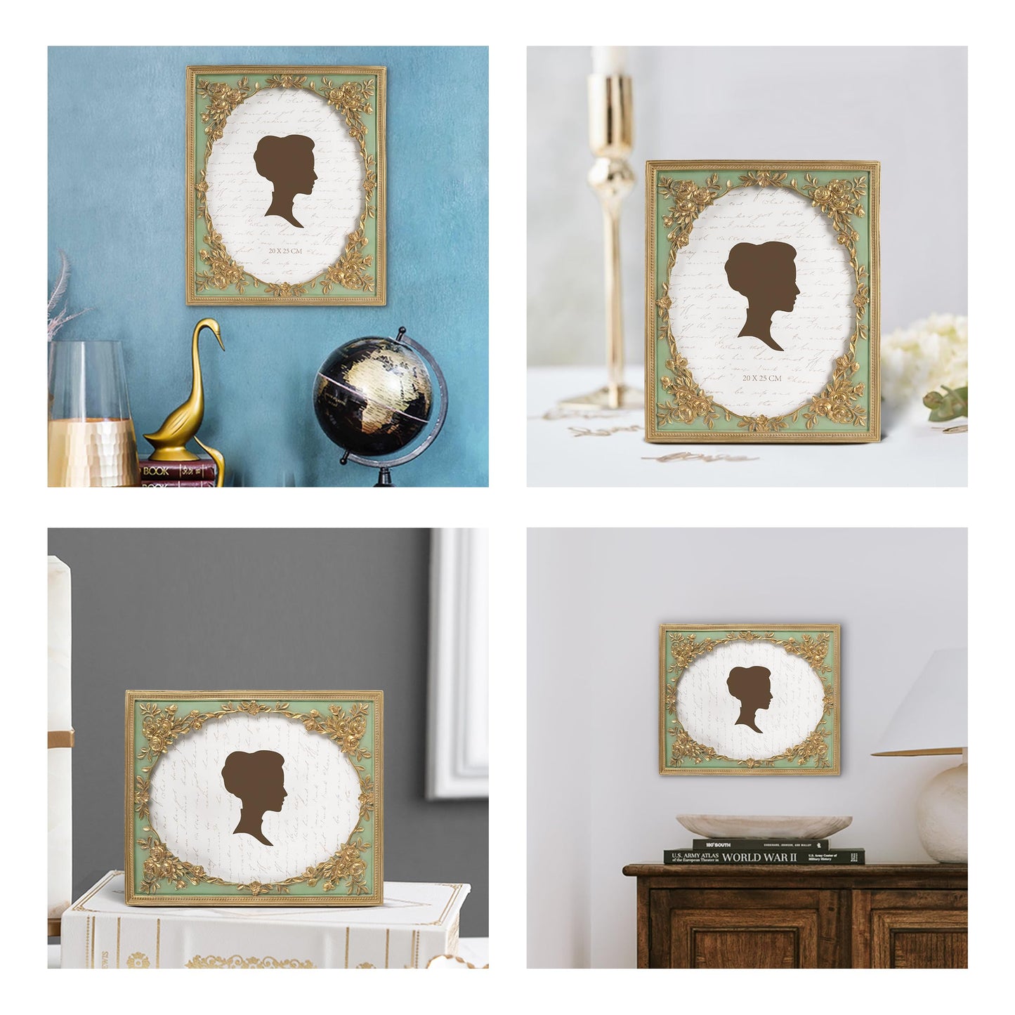 AELS 4x6 Inch Vintage Black Picture Frame, Elegant Antique Photo Frames with Glass Front, Photo Display, Tabletop Wall Hanging, Gift Ideas, Gold and Black