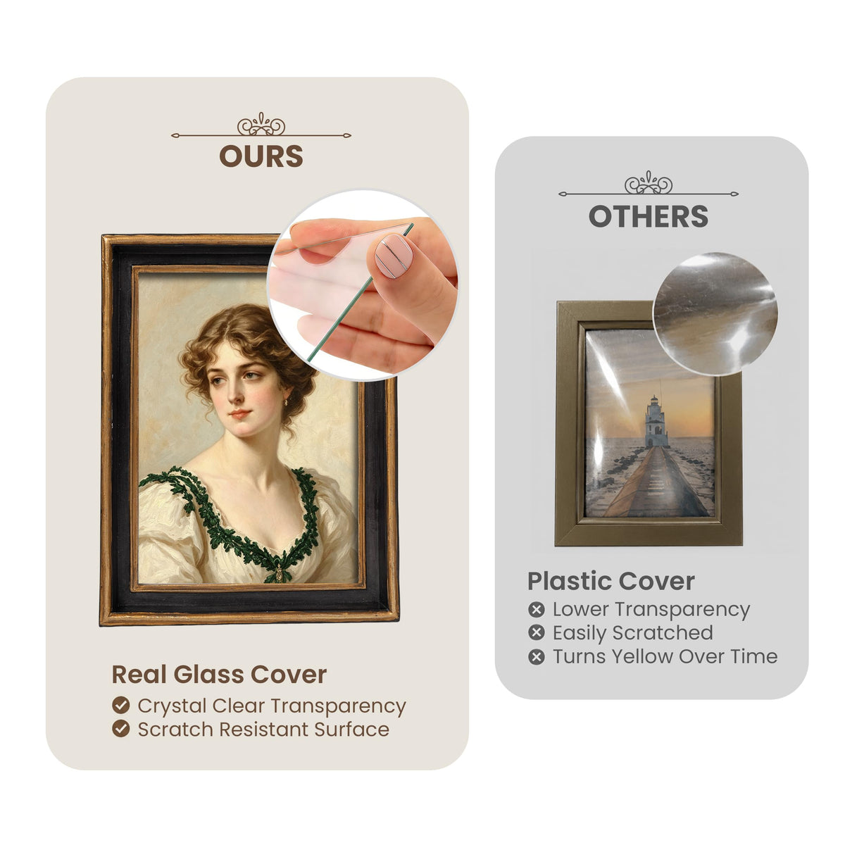 AELS 4x6 Inch Vintage Picture Frame, Elegant Luxury Antique Photo Frames with Glass Front, Photo Display, Tabletop Wall Hanging, Gift Ideas, Pearl Pattern