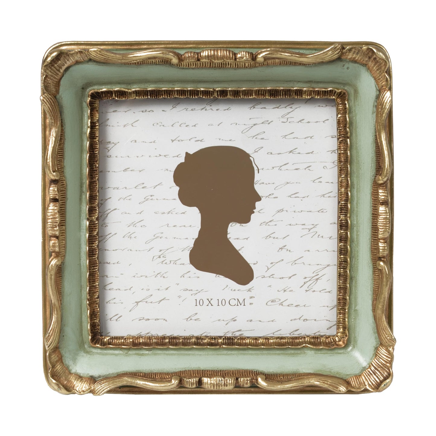 AELS 4x4 Inch Vintage Picture Frame, Elegant Antique Square Photo Frames with Glass Front, Photo Display, Tabletop Wall Hanging, Gift Ideas, Gold and Green