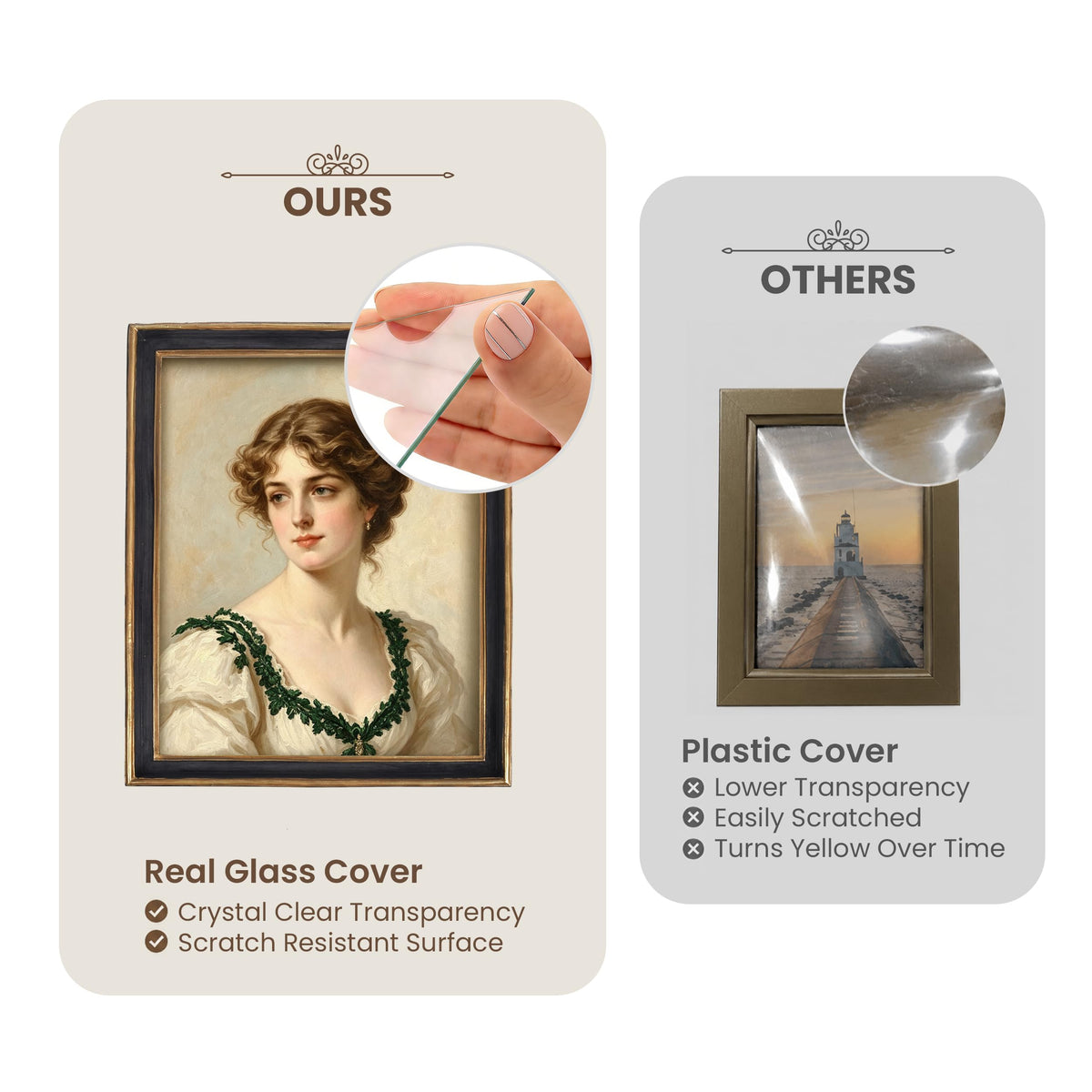 AELS 4x6 Inch Vintage Picture Frame, Elegant Luxury Antique Photo Frames with Glass Front, Photo Display, Tabletop Wall Hanging, Gift Ideas, Pearl Pattern