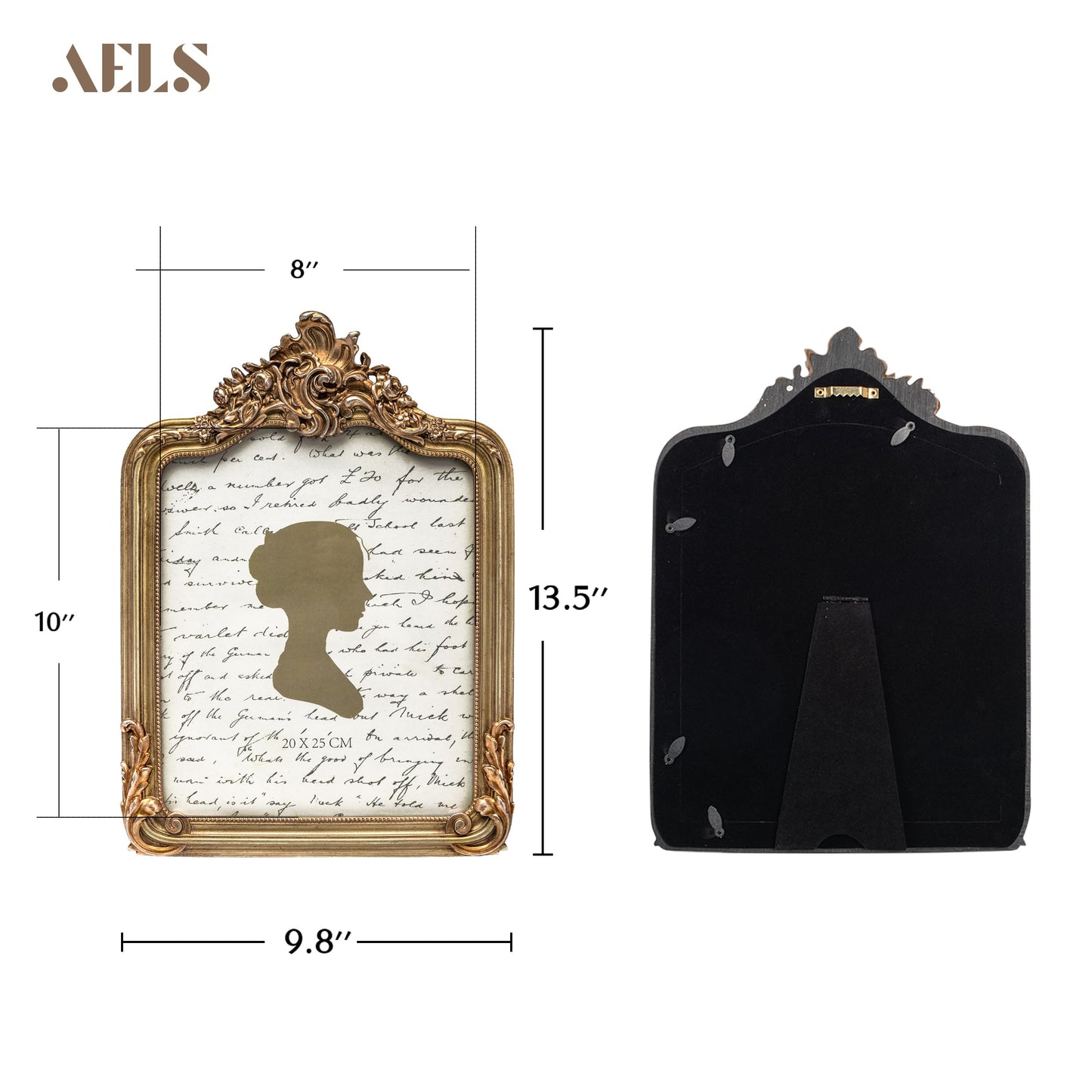 AELS 4x6 Inch Vintage Picture Frame, Elegant Antique Photo Frames with Glass Front, Photo Display, Tabletop Wall Hanging, Gift Ideas