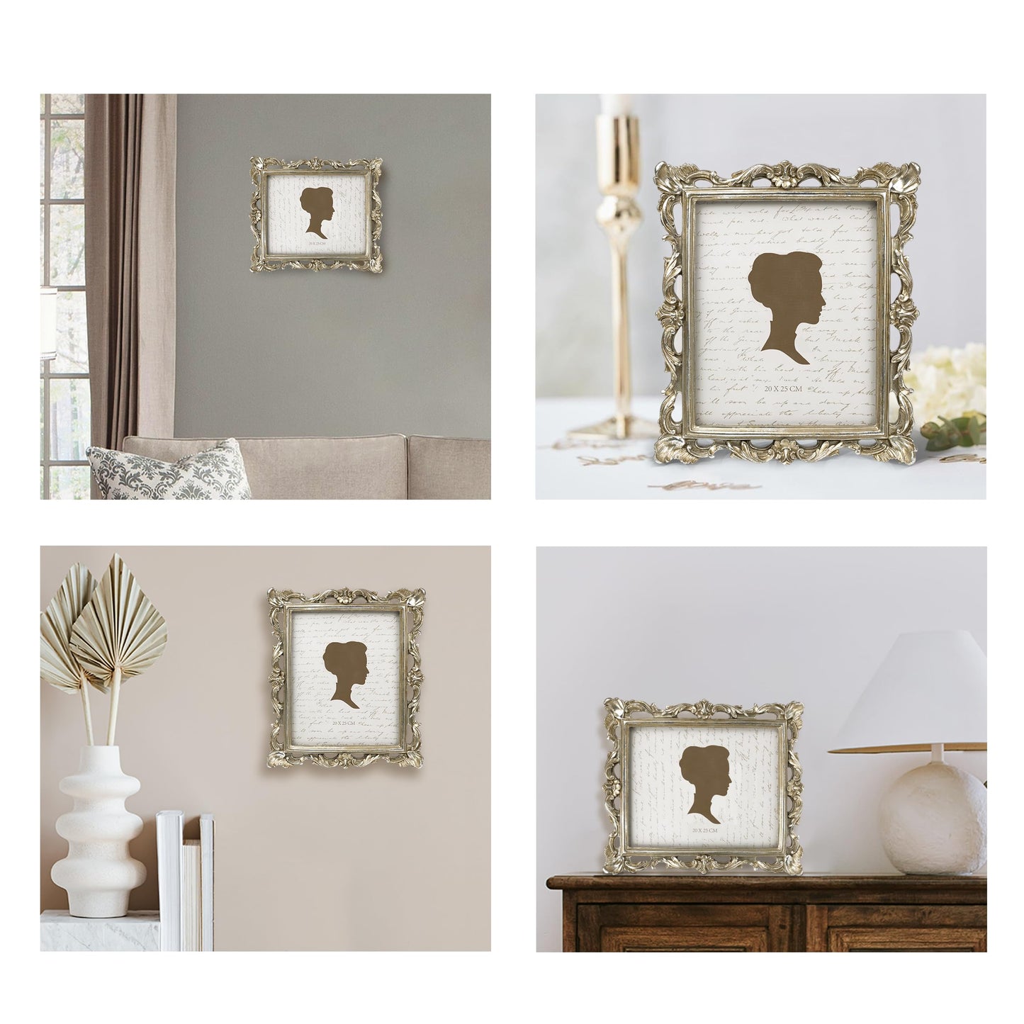 AELS 4x6 Inch Vintage Picture Frame, Elegant Antique Photo Frames with Glass Front, Photo Display, Tabletop Wall Hanging, Gift Ideas