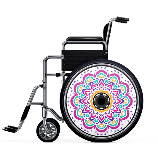 AELS Wheelchair Wheel Covers, Wheelchair Accessories Wheelchair Cover 1 Pair, Protective Covers for 22" Wheels, Easy Install & Remove, Decorative Wheel Covers, Mandala Pattern