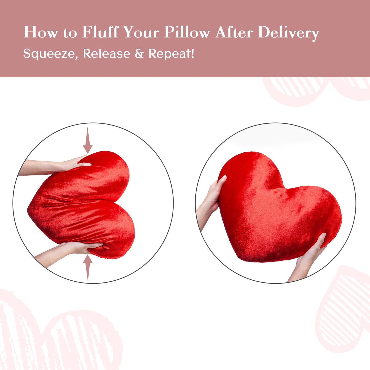 AELS Heart Shaped Pillow, 20 Inches Heart Decorative Throw Pillows, Faux Fur Love Cute Pillows, Valentines Day Decorations, Wedding Decor, Living Room Bedroom Nursery Decor, White