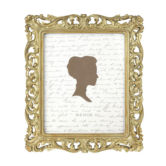 AELS 8x10 Inch Vintage Picture Frame, Elegant Antique Photo Frames with Glass Front, Photo Display, Tabletop Wall Hanging, Gift Ideas, Silver-gold Hollow Pattern