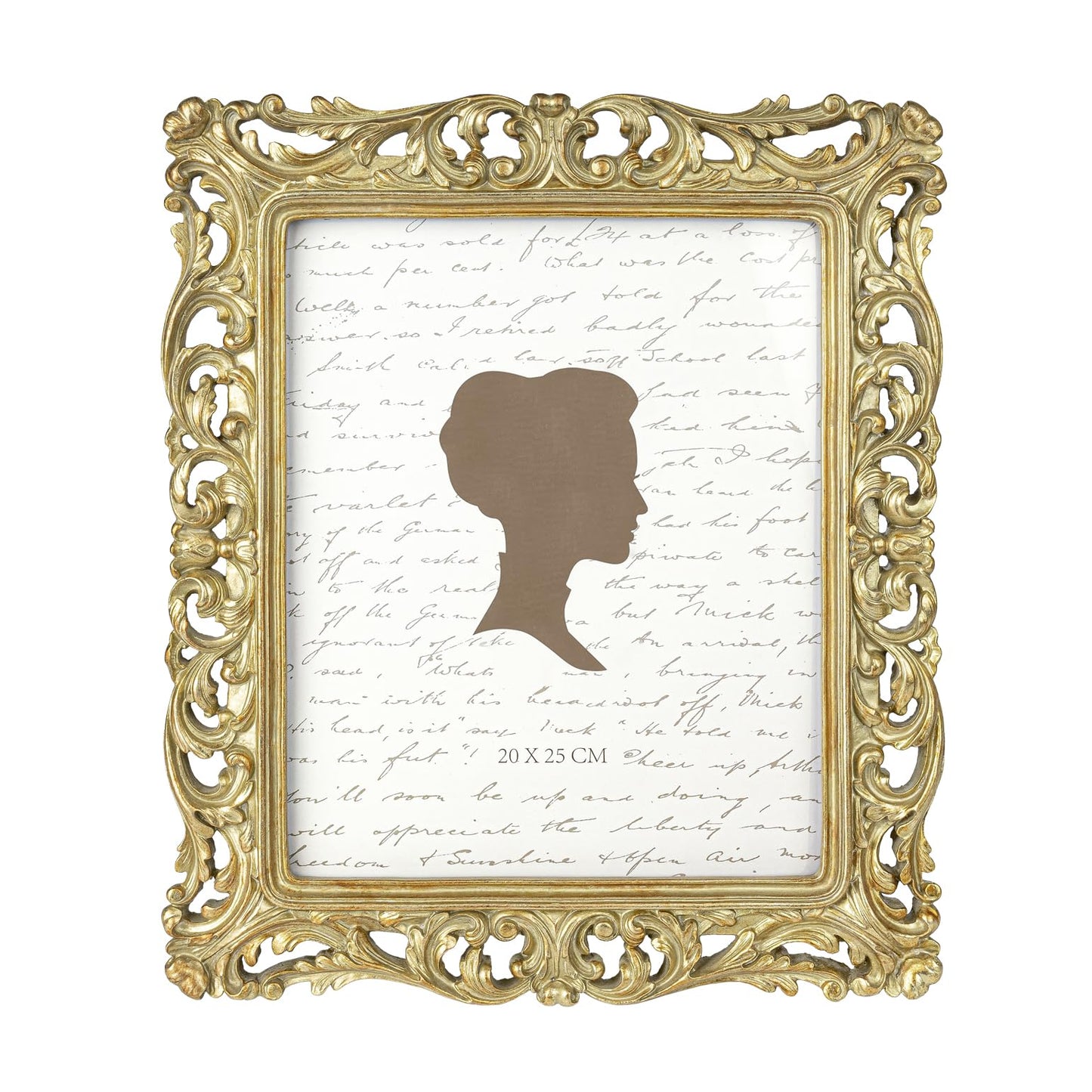 AELS 8x10 Inch Vintage Picture Frame, Elegant Antique Photo Frames with Glass Front, Photo Display, Tabletop Wall Hanging, Gift Ideas, Silver-gold Hollow Pattern