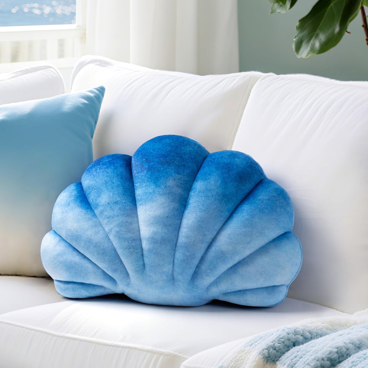 AELS Shell Pillow, 19.5"x13" Taylor Inspired Coastal Throw Pillows, Beach Ocean Nautical Themed Soft Decorative Throw Pillows for Taylor Fans, Cute Pillow for Couch Sofa Bed Living Room, Ombre Pink