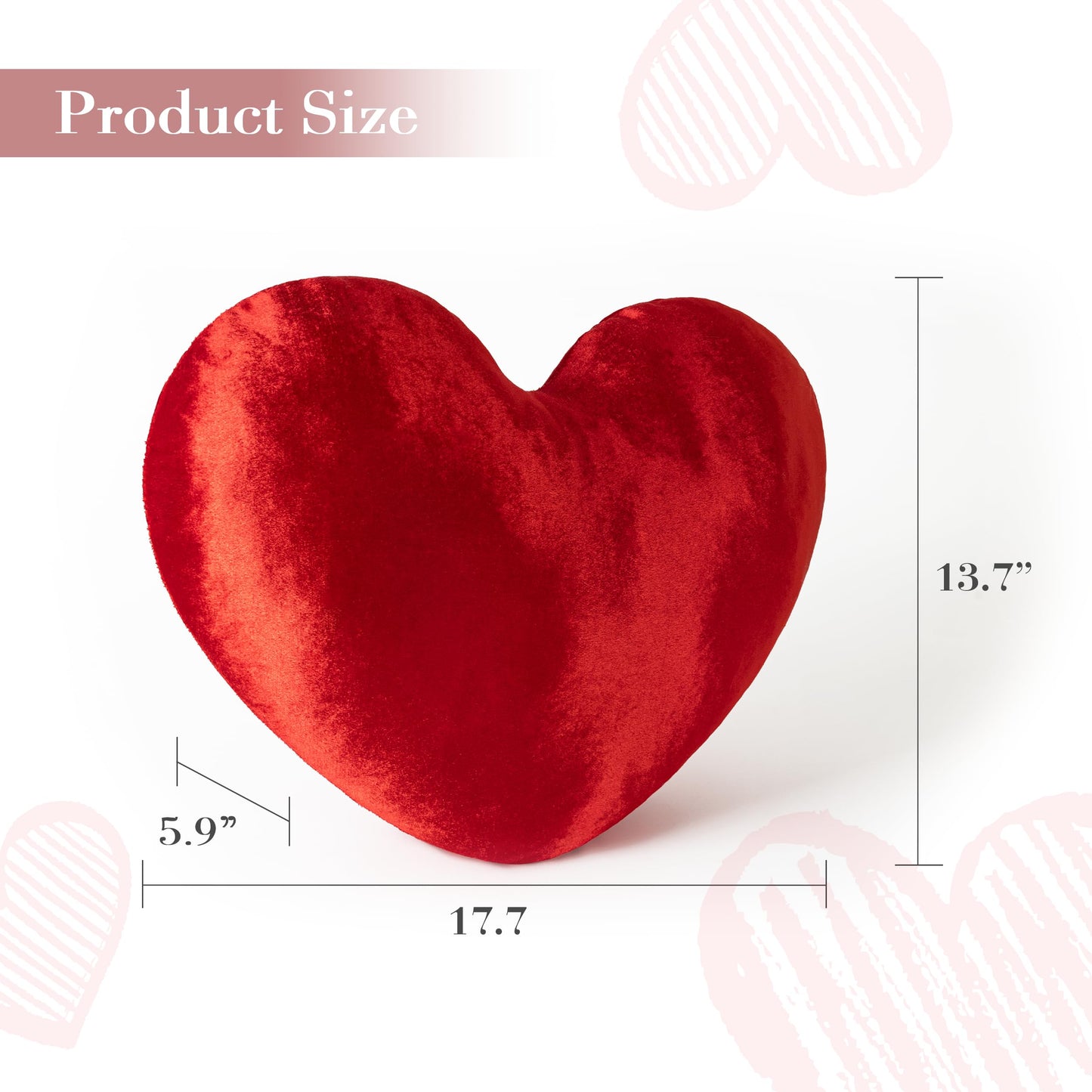 AELS Heart Shaped Pillow, 20 Inches Heart Decorative Throw Pillows, Faux Fur Love Cute Pillows, Valentines Day Decorations, Wedding Decor, Living Room Bedroom Nursery Decor, White