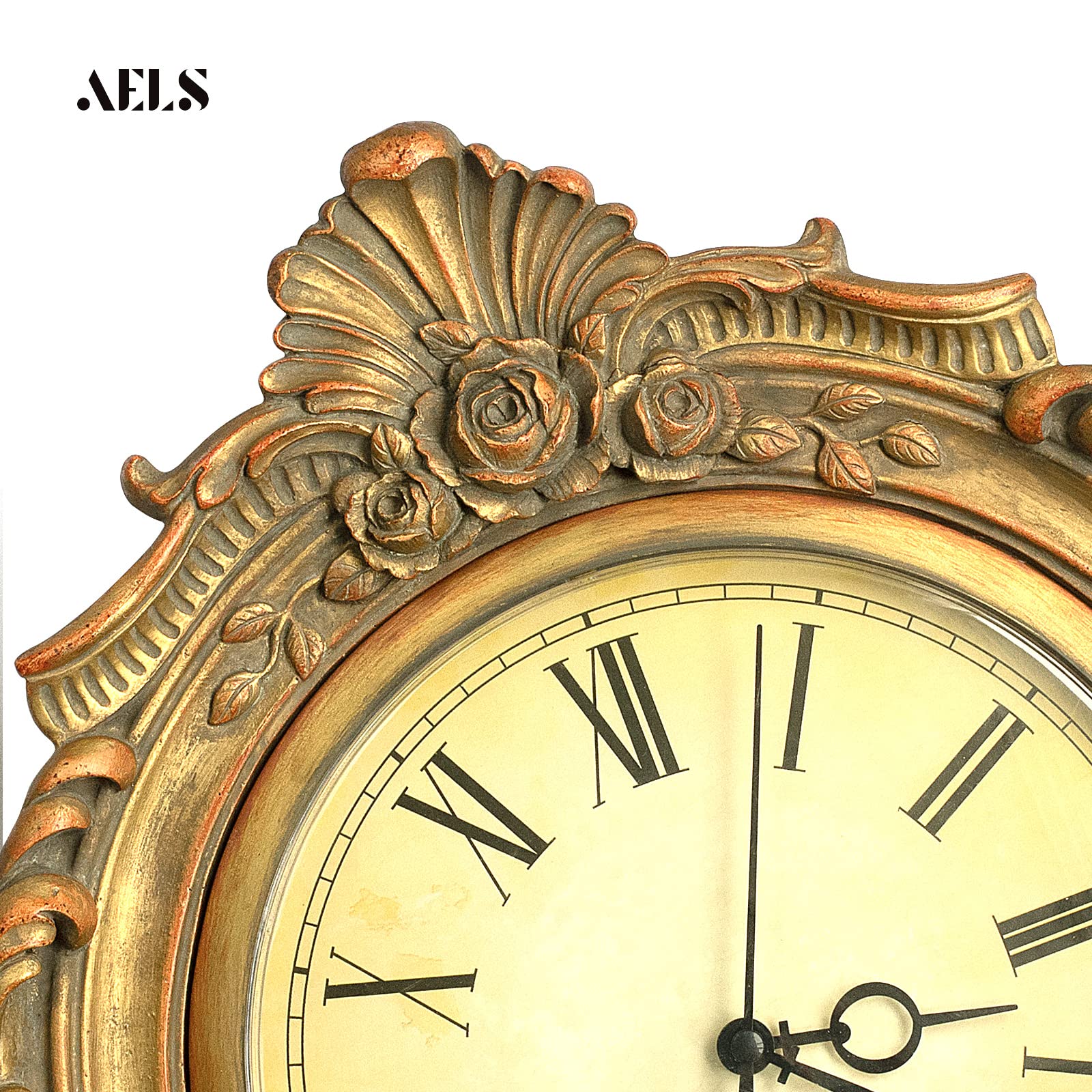 AELS 13x11 Inch Vintage Wall Clock, European Style Decorative