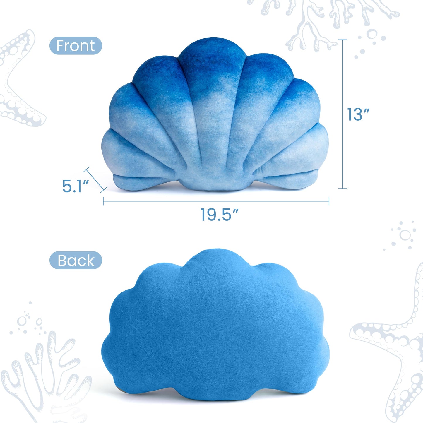 AELS Shell Pillow, 19.5"x13" Taylor Inspired Coastal Throw Pillows, Beach Ocean Nautical Themed Soft Decorative Throw Pillows for Taylor Fans, Cute Pillow for Couch Sofa Bed Living Room, Ombre Pink
