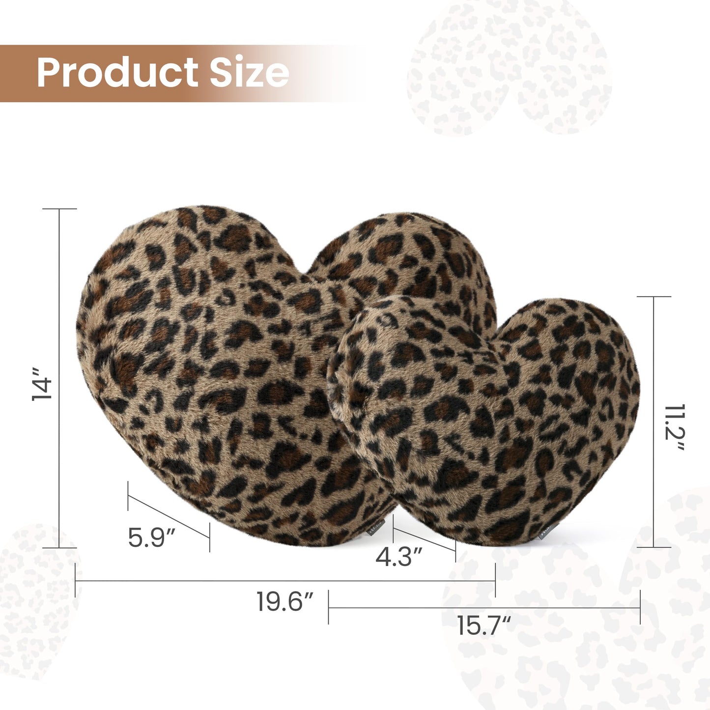 AELS Heart Shaped Pillow, 20 Inches Heart Decorative Throw Pillows, Faux Fur Love Cute Pillows, Valentines Day Decorations, Wedding Decor, Living Room Bedroom Nursery Decor, White