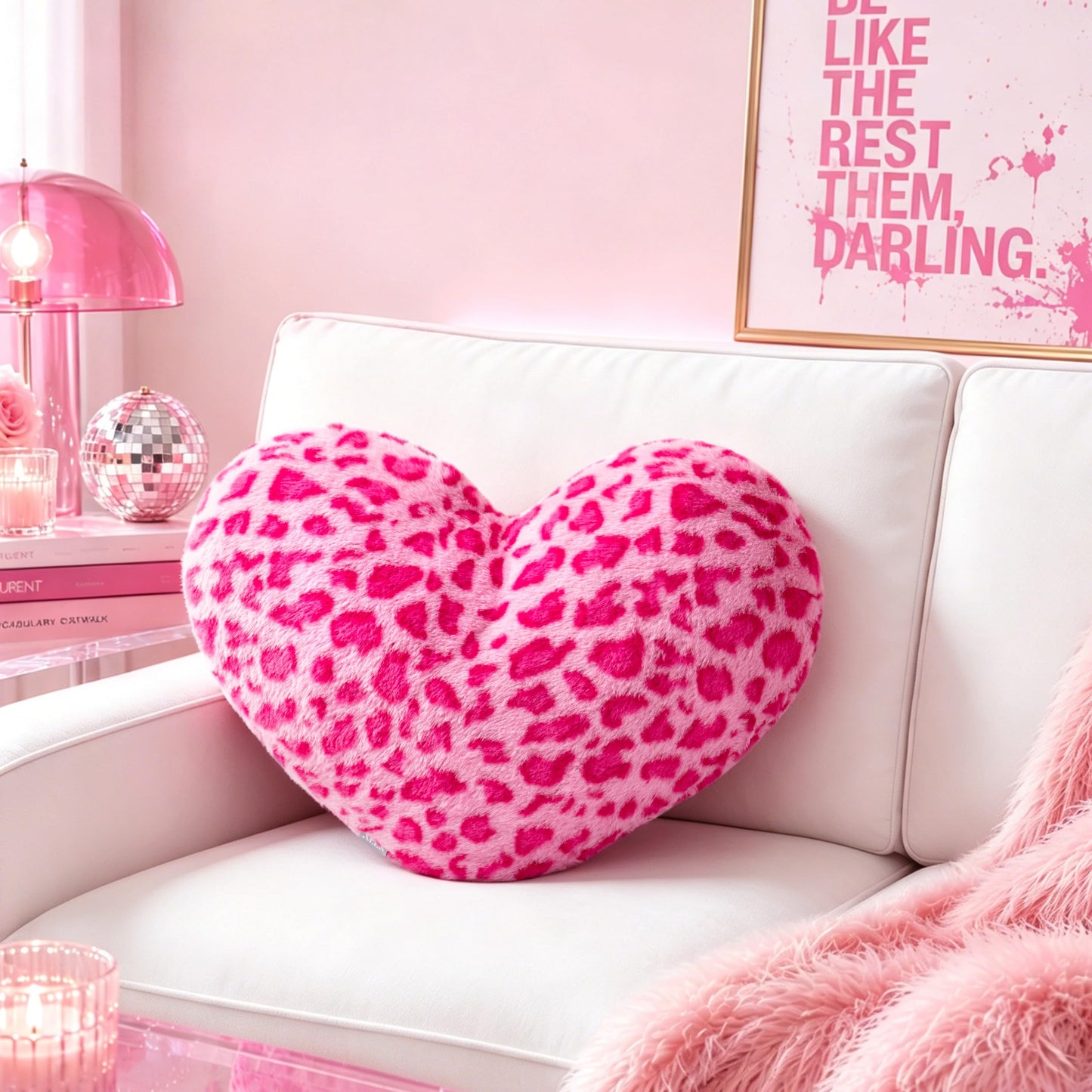 AELS Heart Shaped Pillow, 17.7 Inches Heart Decorative Throw Pillows, Velvet Love Cute Pillows, Valentines Day Decorations, Wedding Decor, Living Room Bedroom Nursery Decor, Golden