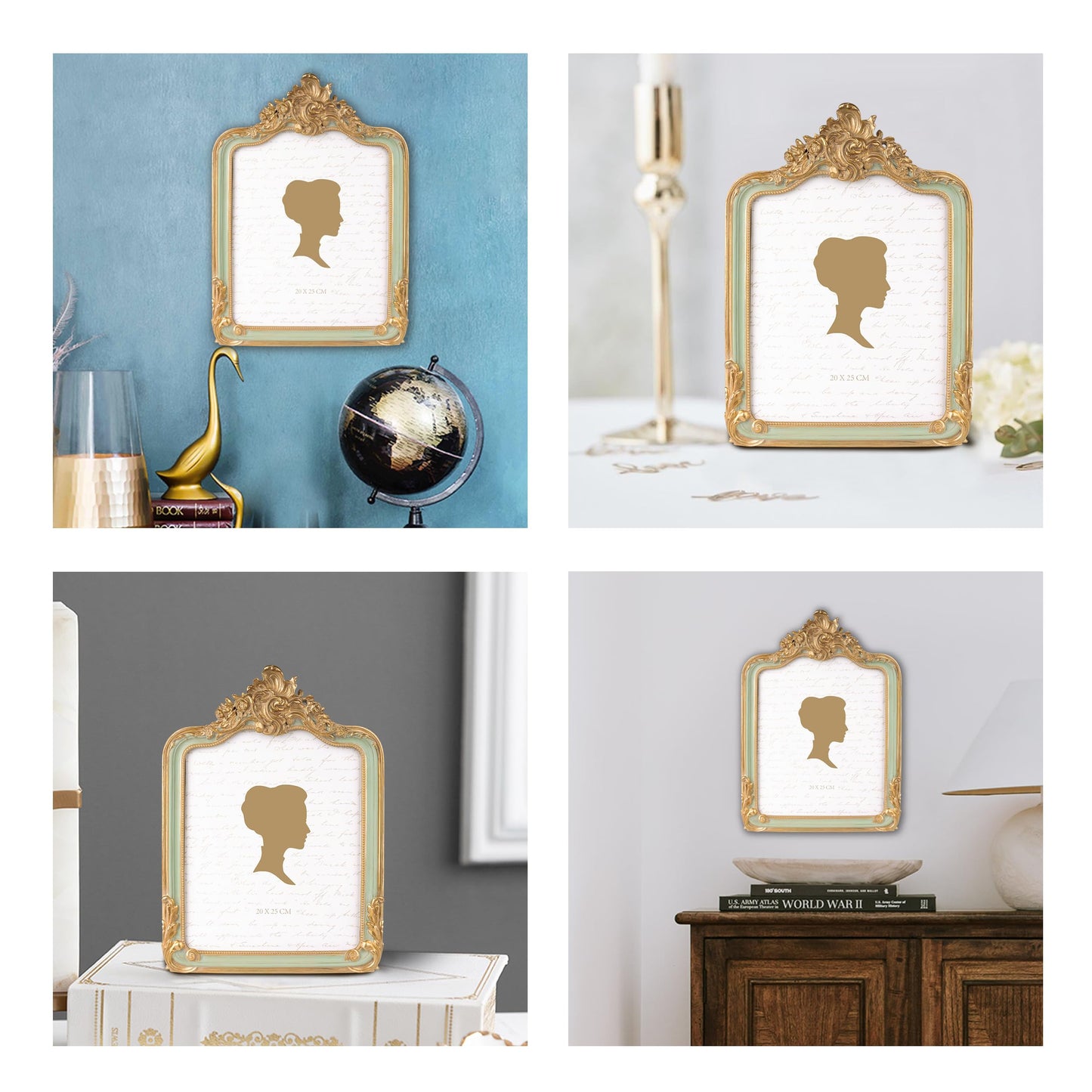 AELS 4x6 Inch Vintage Picture Frame, Elegant Antique Photo Frames with Glass Front, Photo Display, Tabletop Wall Hanging, Gift Ideas