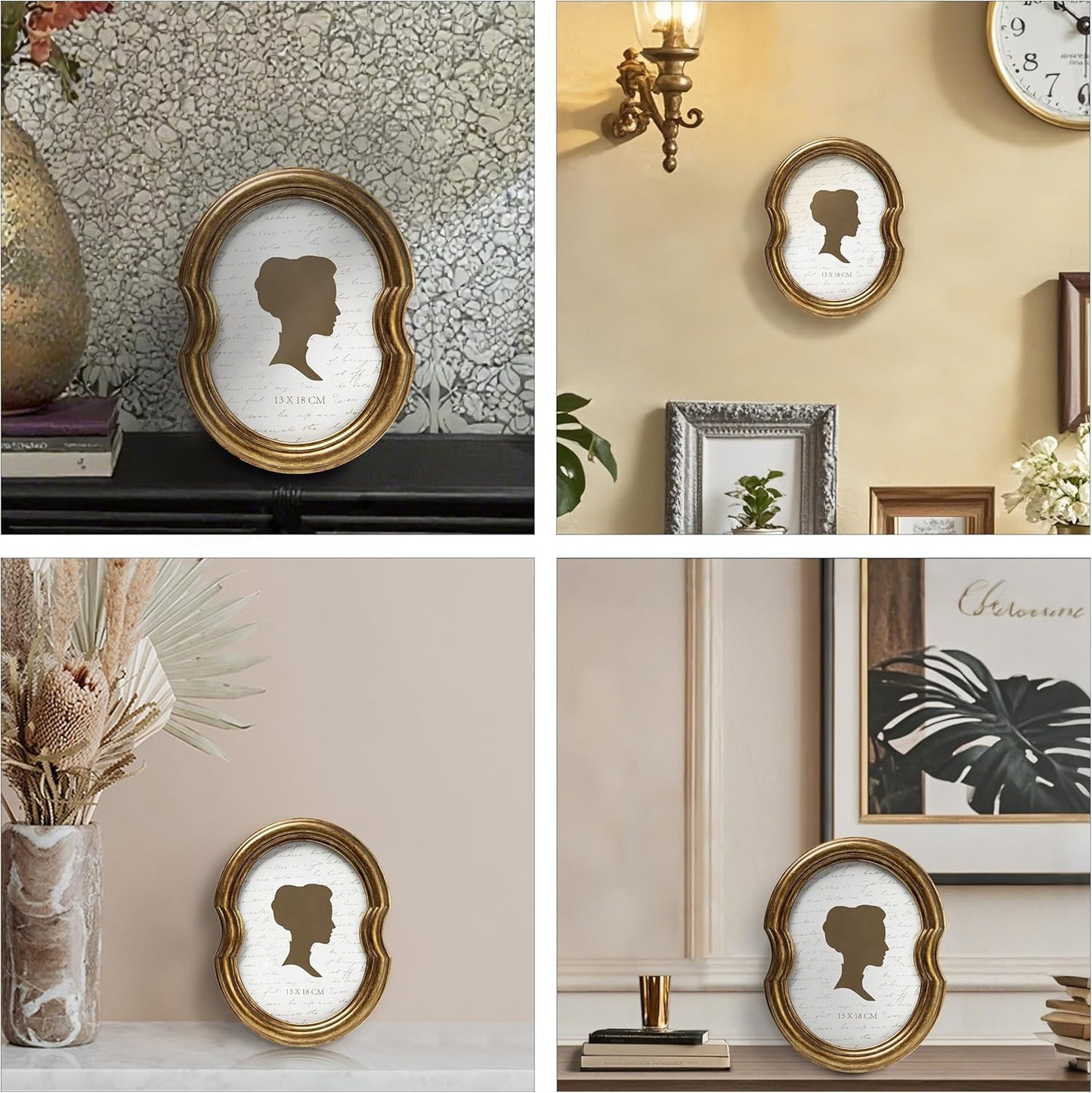 AELS 5x7 Inch Vintage Picture Frame, Elegant Antique Photo Frames with Glass Front, Photo Display, Tabletop Wall Hanging, Gift Ideas, Bronze