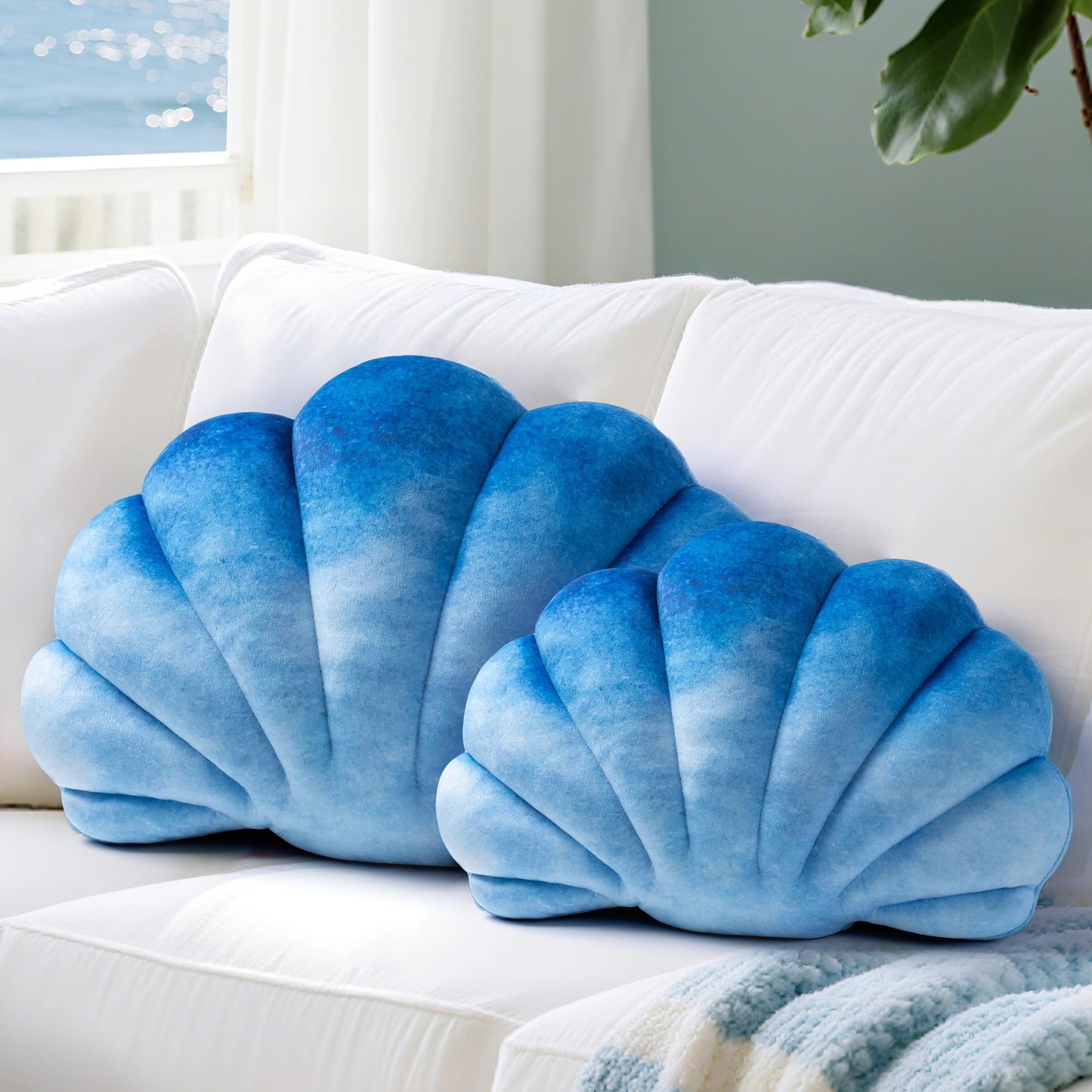 AELS Shell Pillow, 19.5"x13" Taylor Inspired Coastal Throw Pillows, Beach Ocean Nautical Themed Soft Decorative Throw Pillows for Taylor Fans, Cute Pillow for Couch Sofa Bed Living Room, Ombre Pink