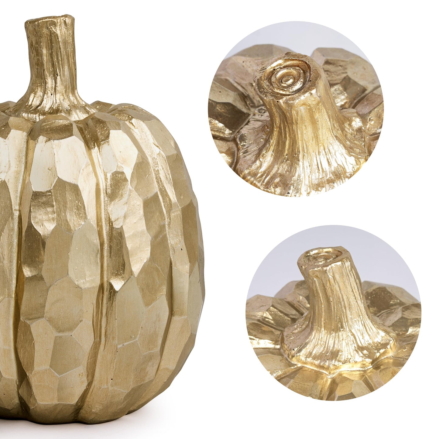 AELS 5.9" Tall Modern Farmhouse Pumpkins Fall Decor Indoor, Set of 2 Elegant Tabletop Decorations, Resin Artificial Pumpkins Decor for Fall Table Runner, Office, Holiday Party Home, White