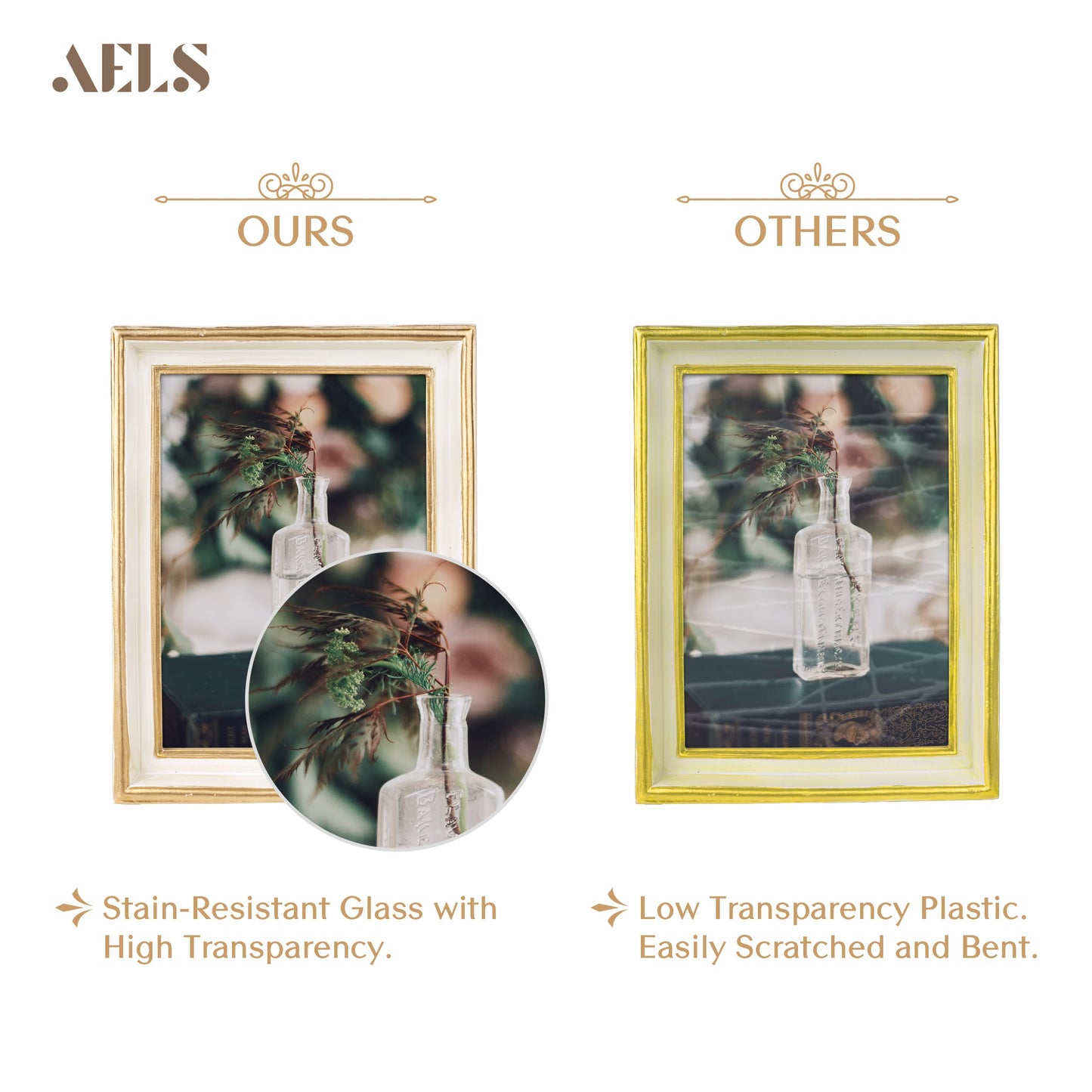 AELS 8x10 Inch Vintage Picture Frame, Elegant Antique Photo Frames with Glass Front, Photo Display, Tabletop Wall Hanging, Gift Ideas, Teal Blue with Gold Trim