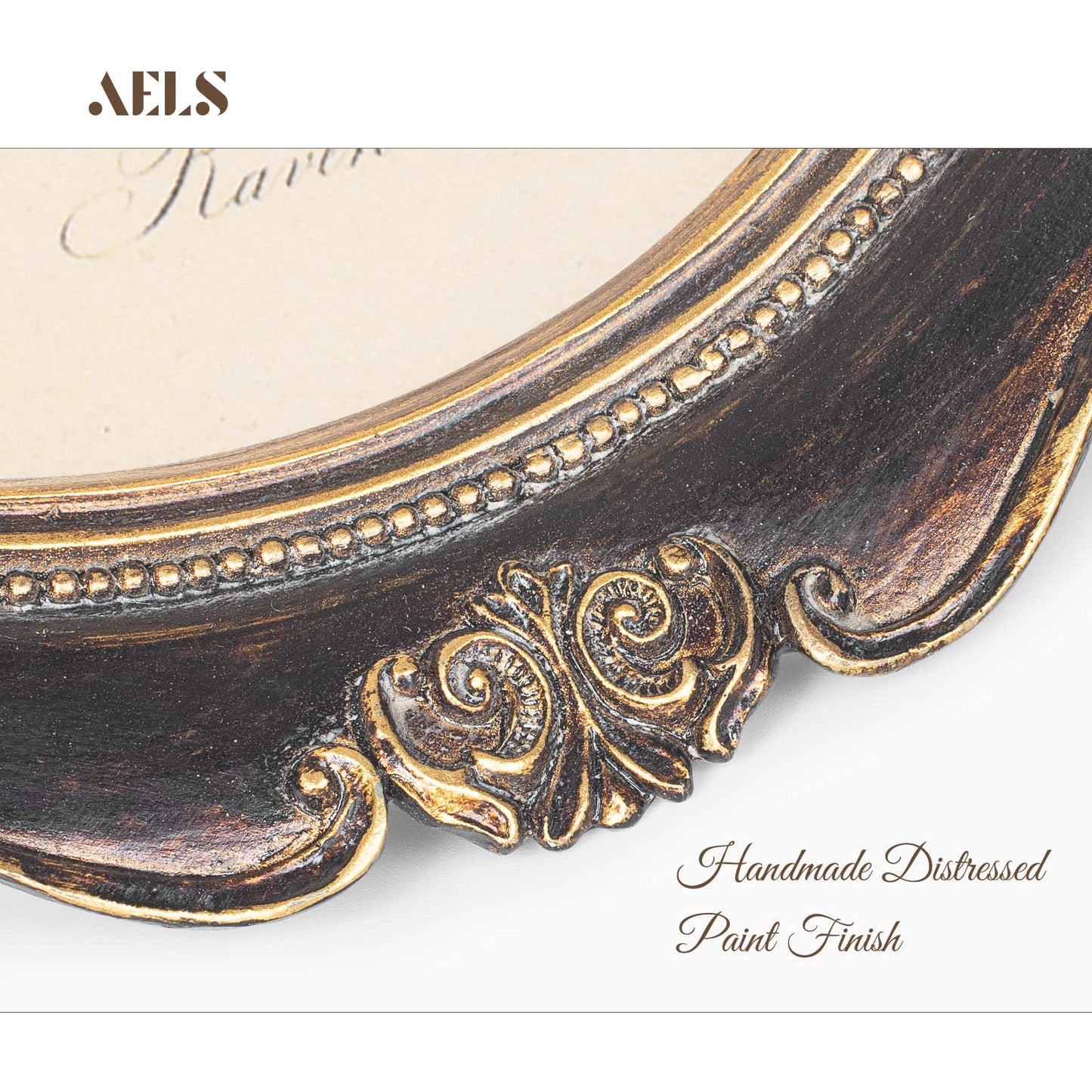 AELS 4x6 Inch Vintage Picture Frame, Elegant Antique Photo Frames with Glass Front, Photo Display, Tabletop Wall Hanging, Gift Ideas, Oval