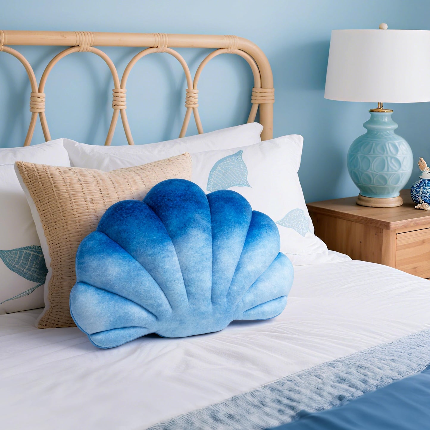 AELS Shell Pillow, 19.5"x13" Taylor Inspired Coastal Throw Pillows, Beach Ocean Nautical Themed Soft Decorative Throw Pillows for Taylor Fans, Cute Pillow for Couch Sofa Bed Living Room, Ombre Pink