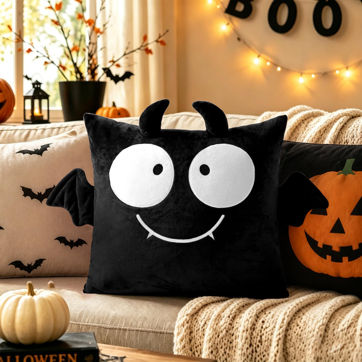 AELS Halloween Monster Pillow Covers 18x18 Inch Set of 2, Red